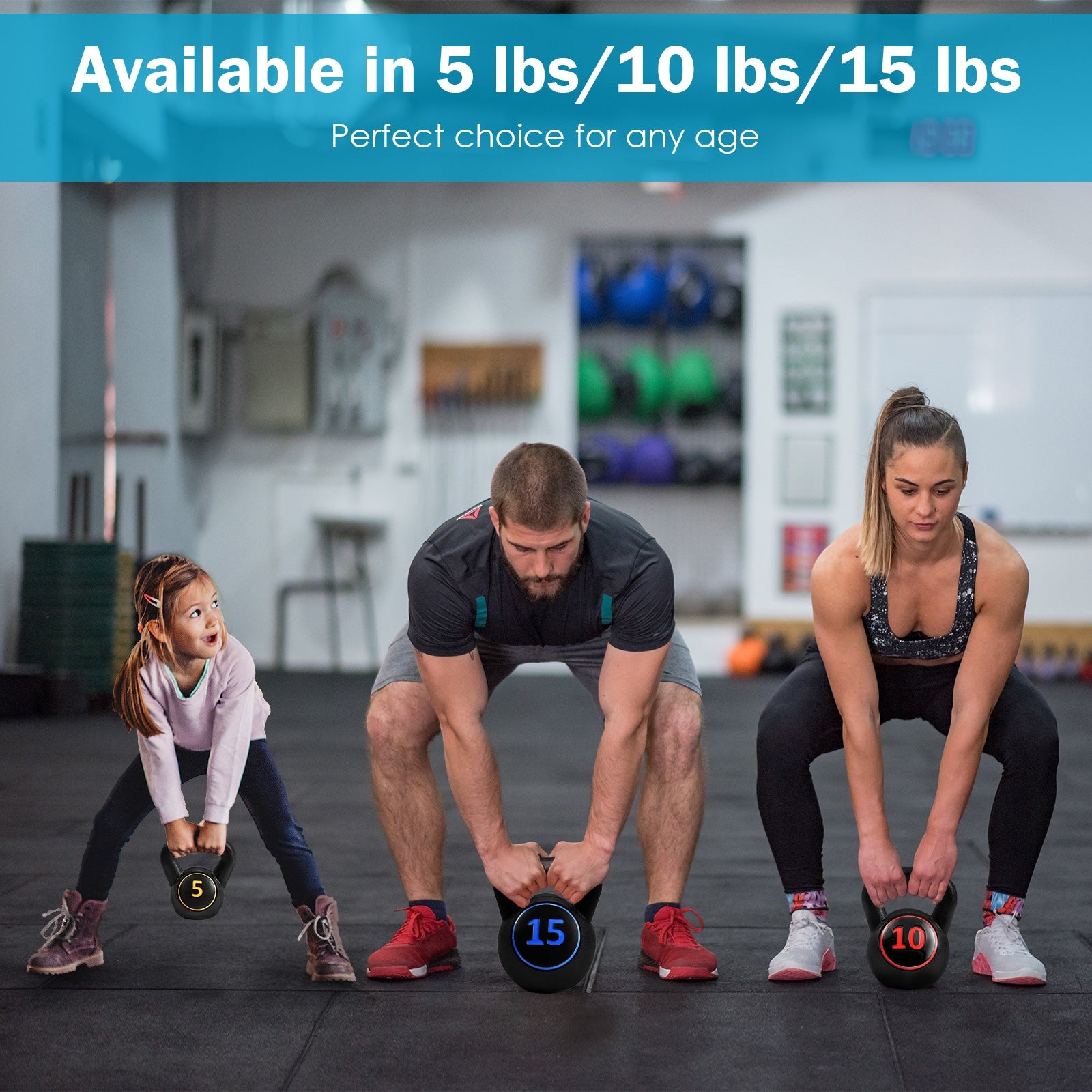 3 Pieces 5 10 15lbs Kettlebell Weight SetÂ
