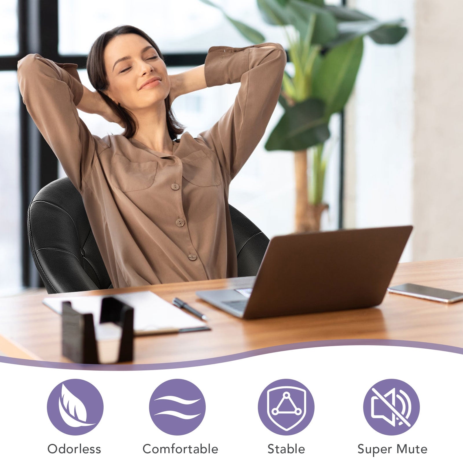 1 Piece Adjustable Modern Swivel Round Tufted-BlackÂ