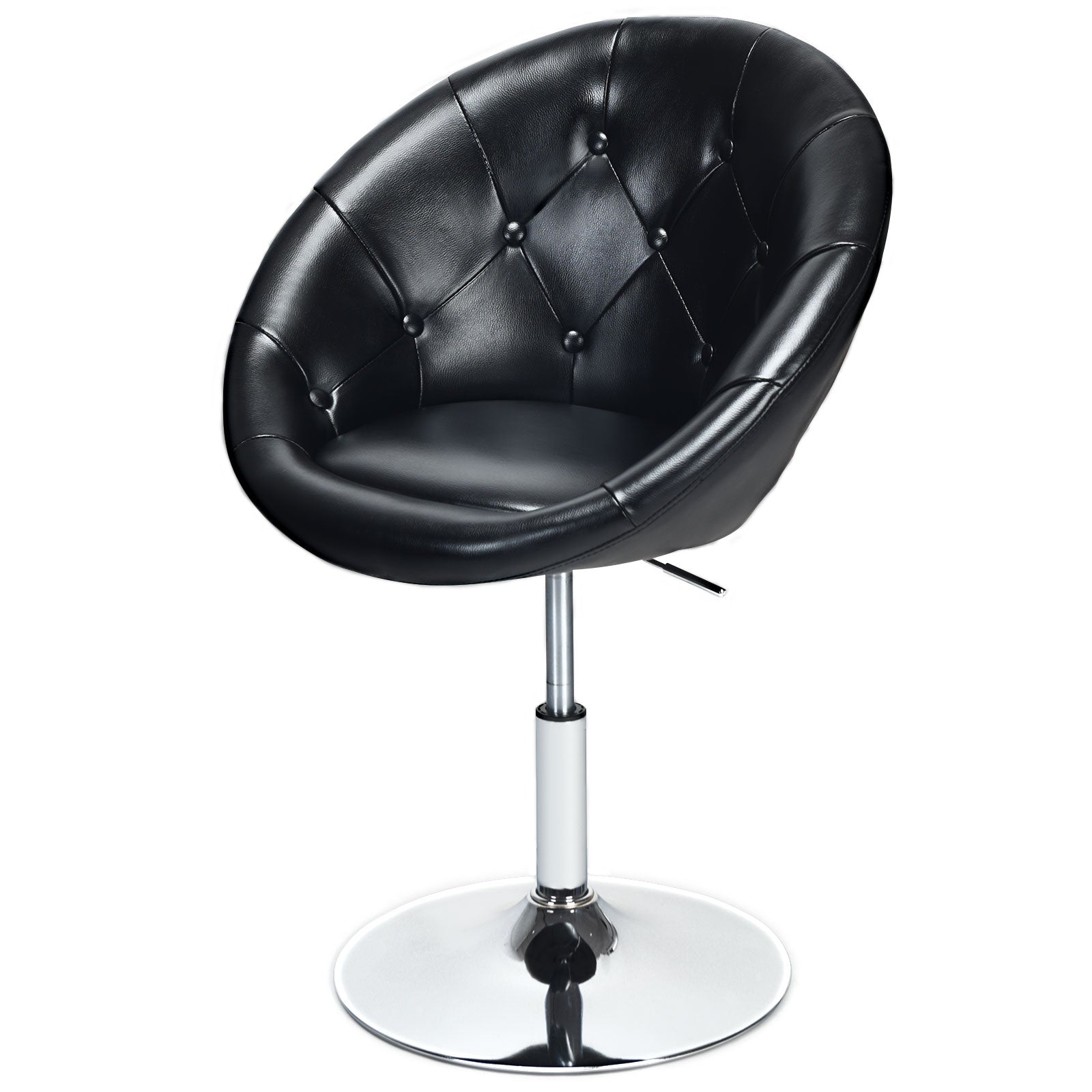 1 Piece Adjustable Modern Swivel Round Tufted-BlackÂ