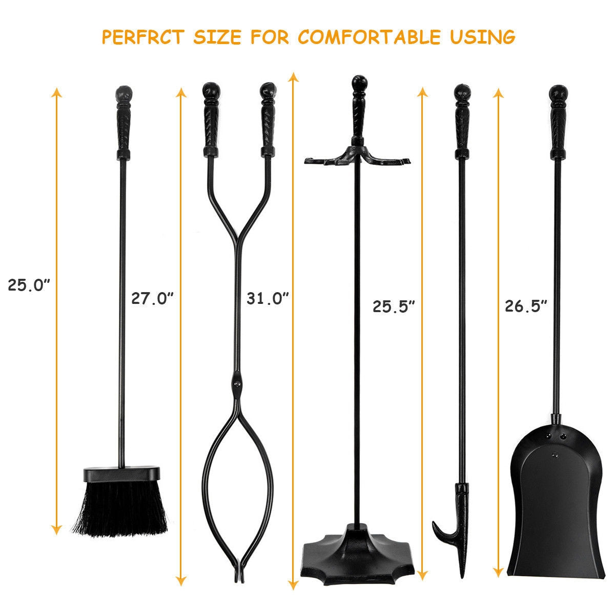 31 Inch 5 Pieces Hearth Fireplace Fire Tools SetÂ