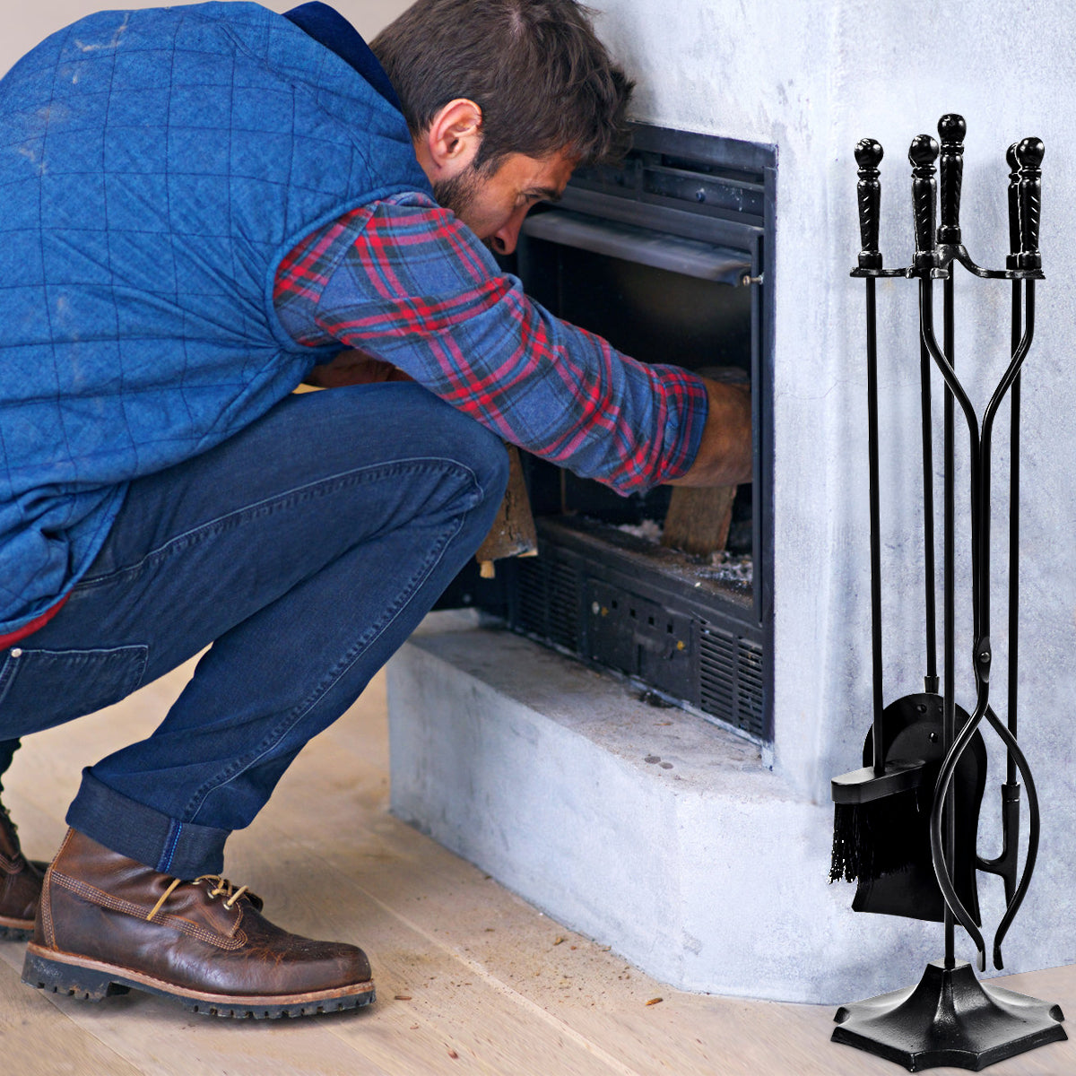 31 Inch 5 Pieces Hearth Fireplace Fire Tools SetÂ