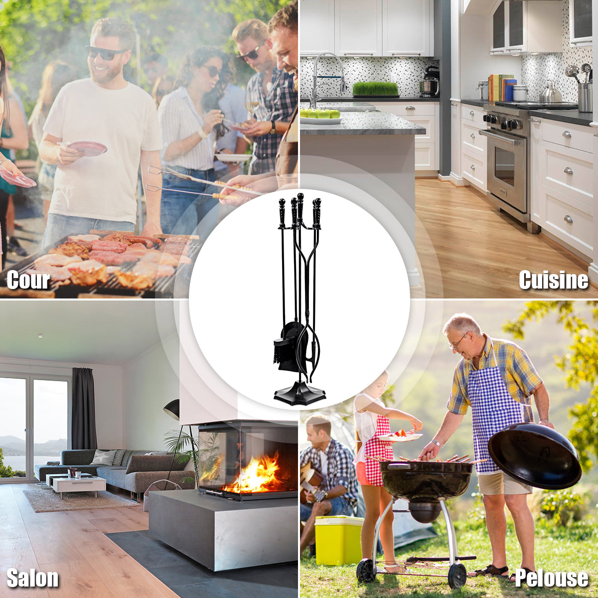 31 Inch 5 Pieces Hearth Fireplace Fire Tools SetÂ