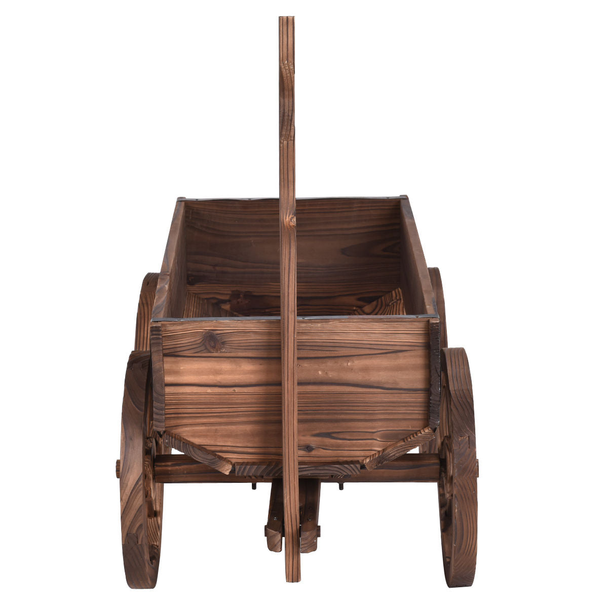 Wood Wagon Planter Pot Stand with WheelsÂ