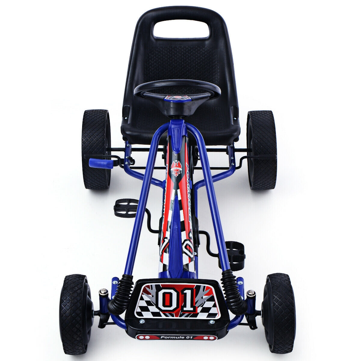 4 Wheels Kids Ride On Pedal Powered Bike Go Kart Racer Car Outdoor Play Toy-BlueÂ