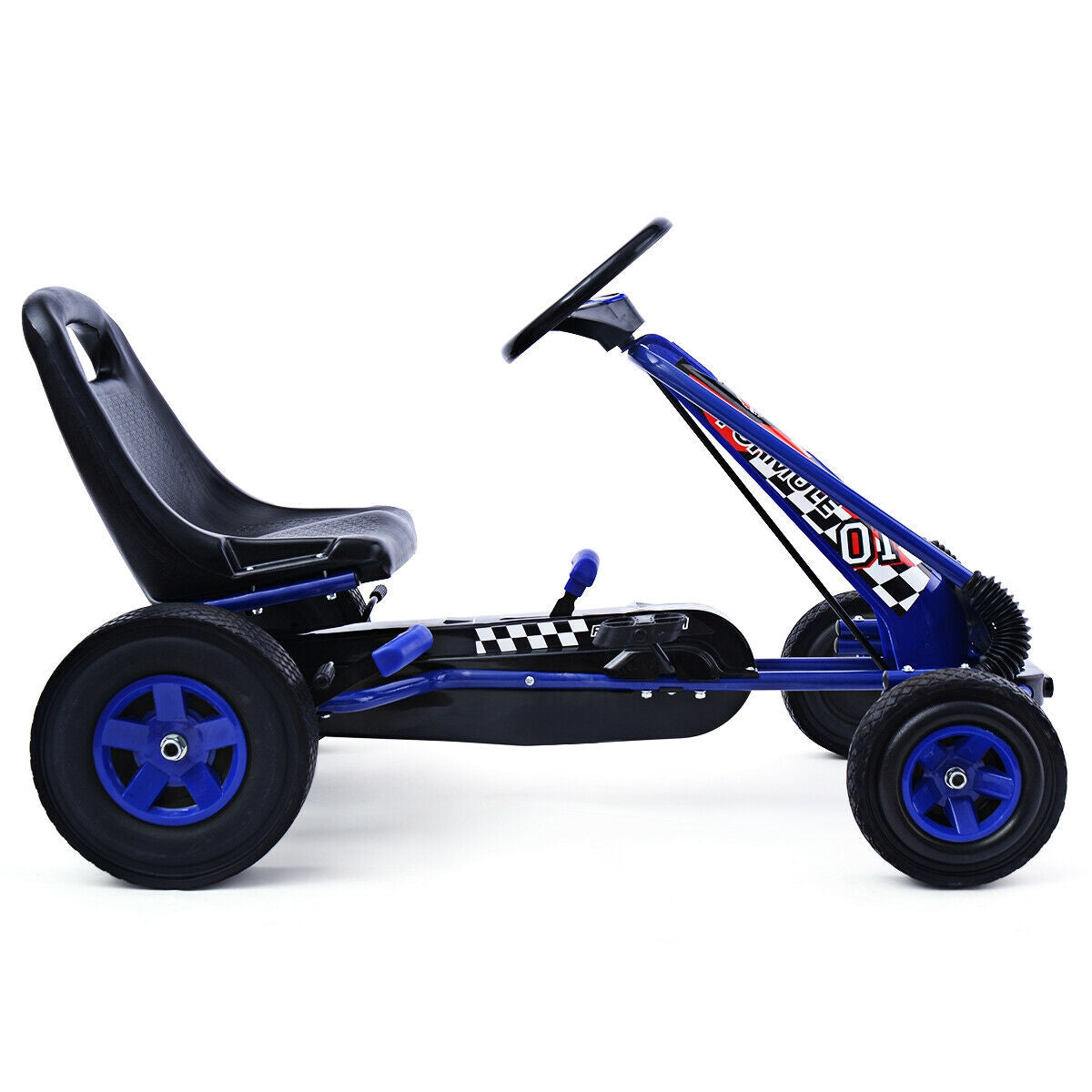 4 Wheels Kids Ride On Pedal Powered Bike Go Kart Racer Car Outdoor Play Toy-BlueÂ