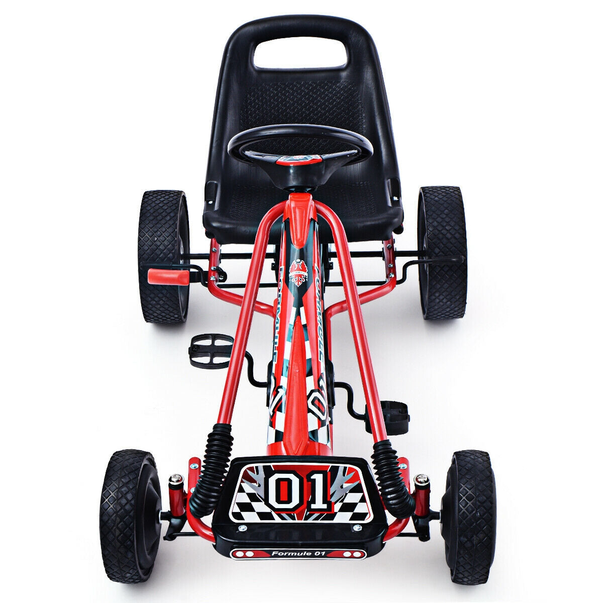 4 Wheels Kids Ride On Pedal Powered Bike Go Kart Racer Car Outdoor Play Toy-RedÂ