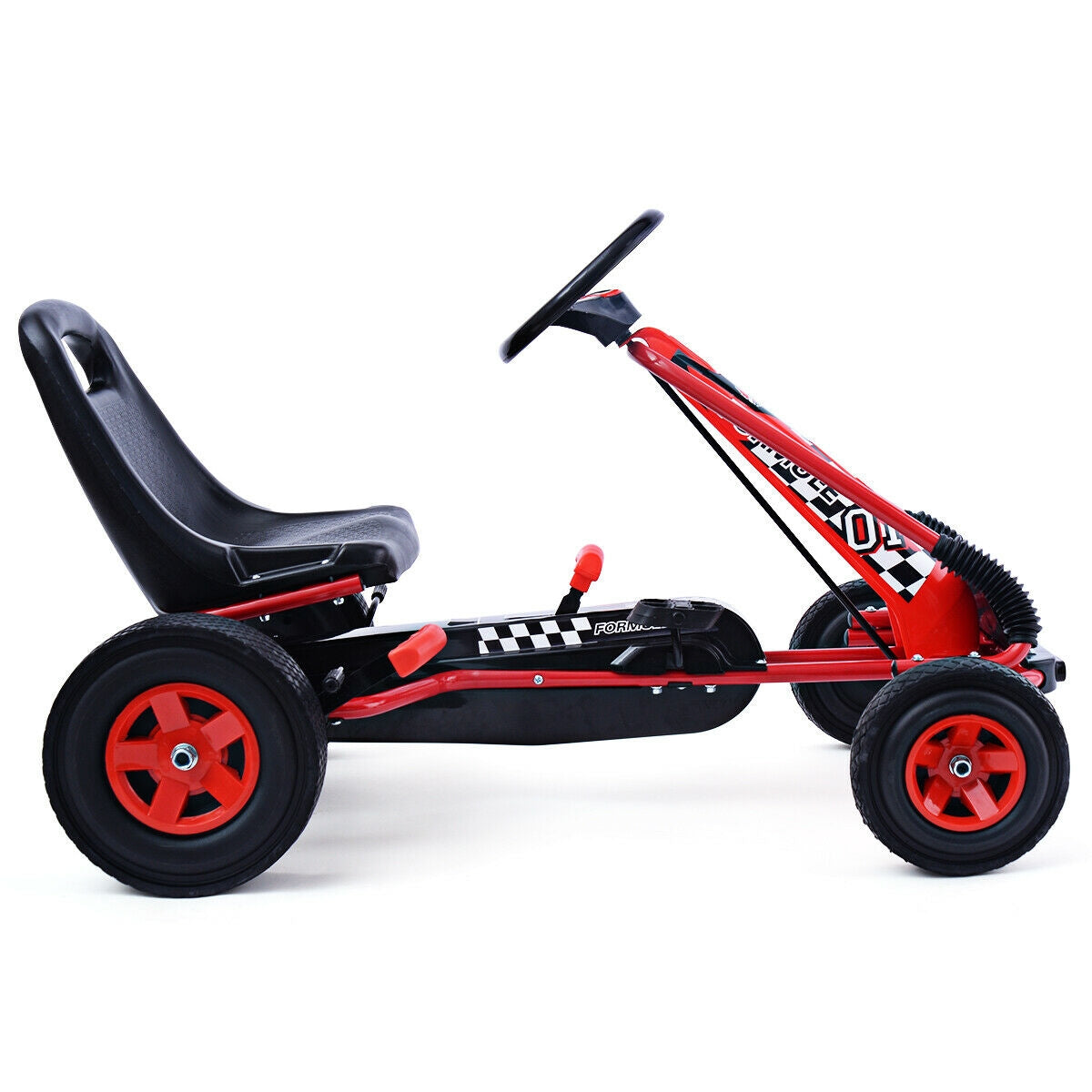 4 Wheels Kids Ride On Pedal Powered Bike Go Kart Racer Car Outdoor Play Toy-RedÂ