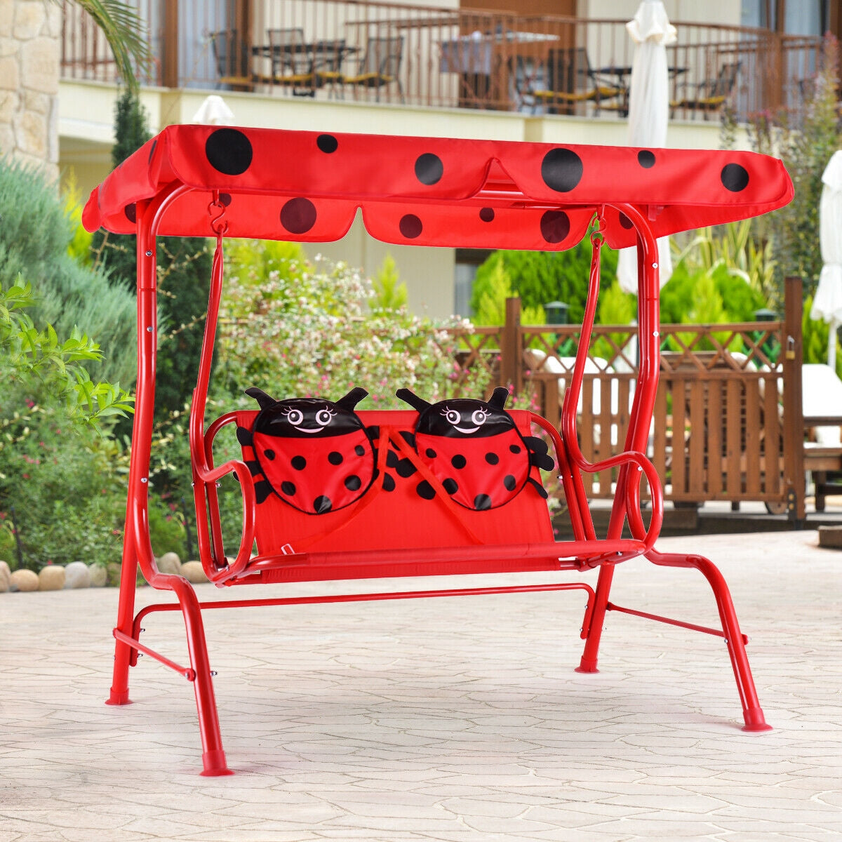 2 Person Kids Patio Swing Porch Bench with CanopyÂ