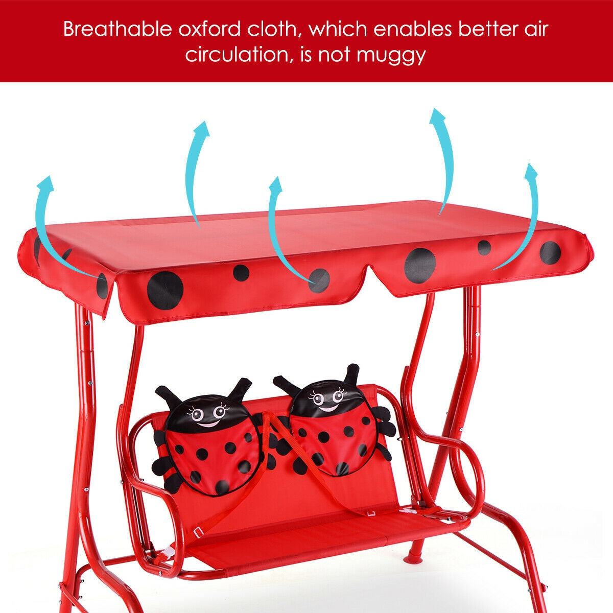 2 Person Kids Patio Swing Porch Bench with CanopyÂ