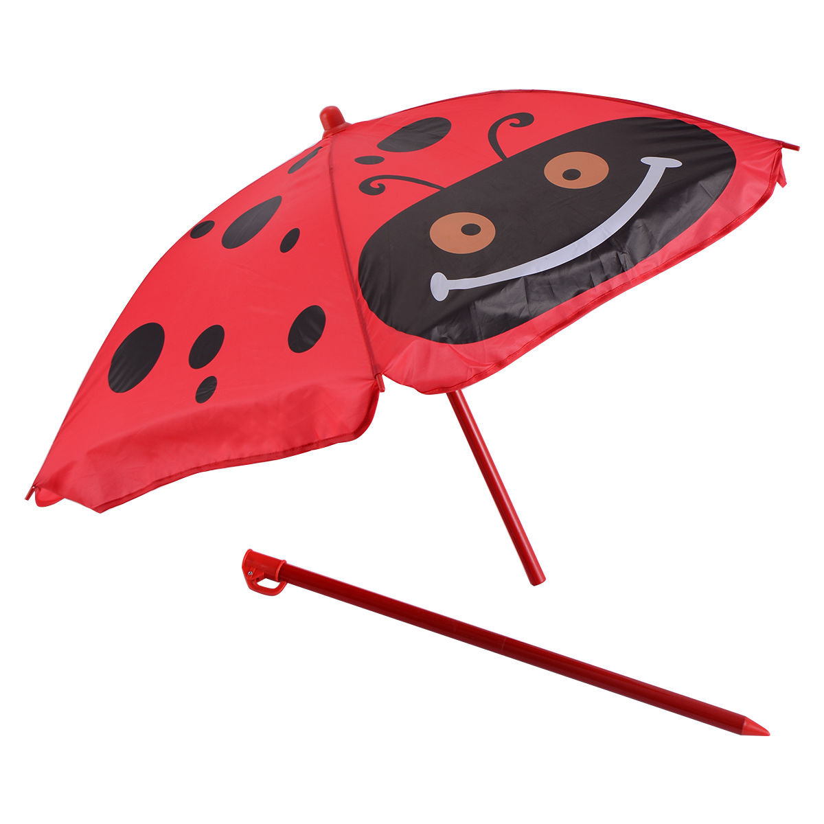 Kids Patio Folding Table and Chairs Set Beetle with UmbrellaÂ