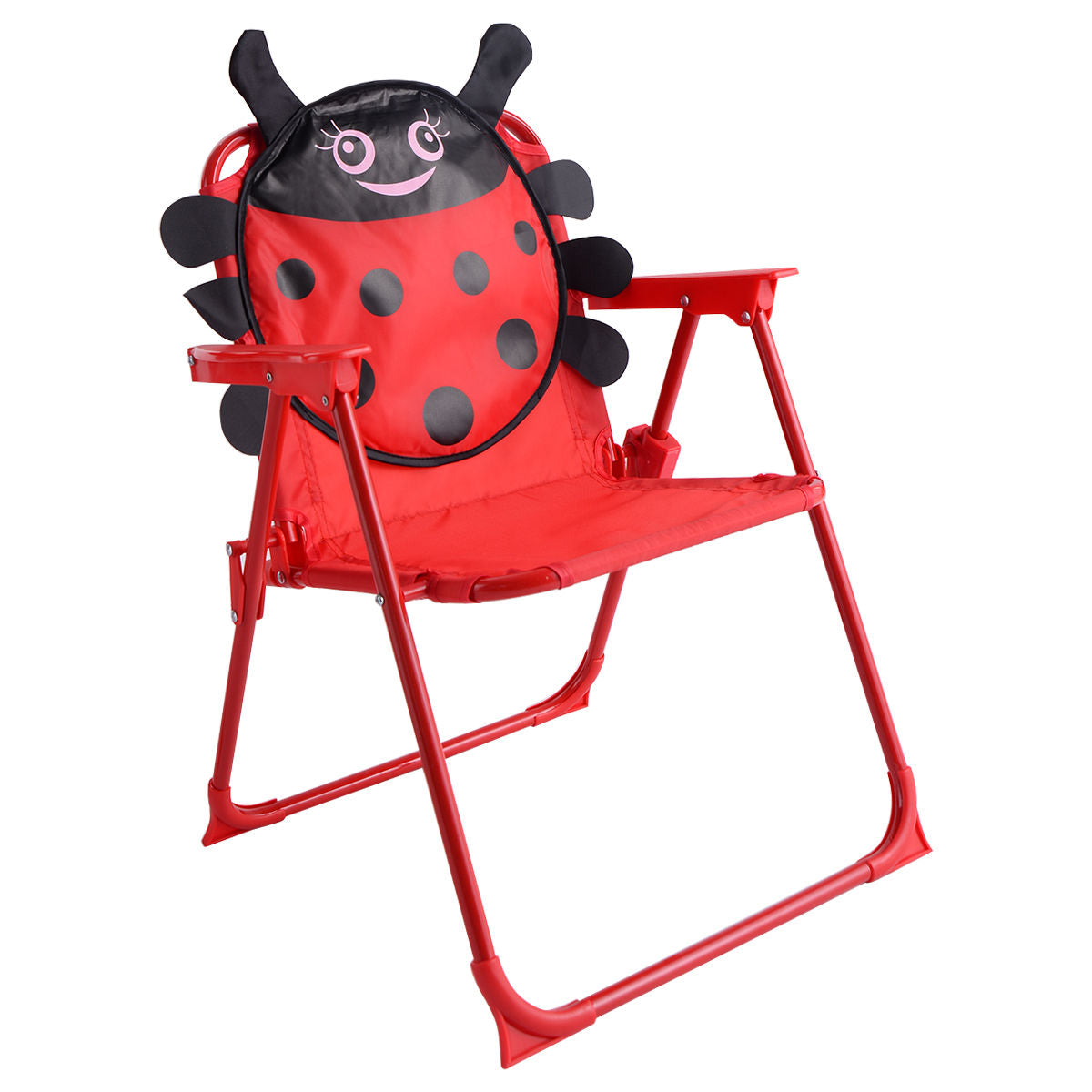 Kids Patio Folding Table and Chairs Set Beetle with UmbrellaÂ