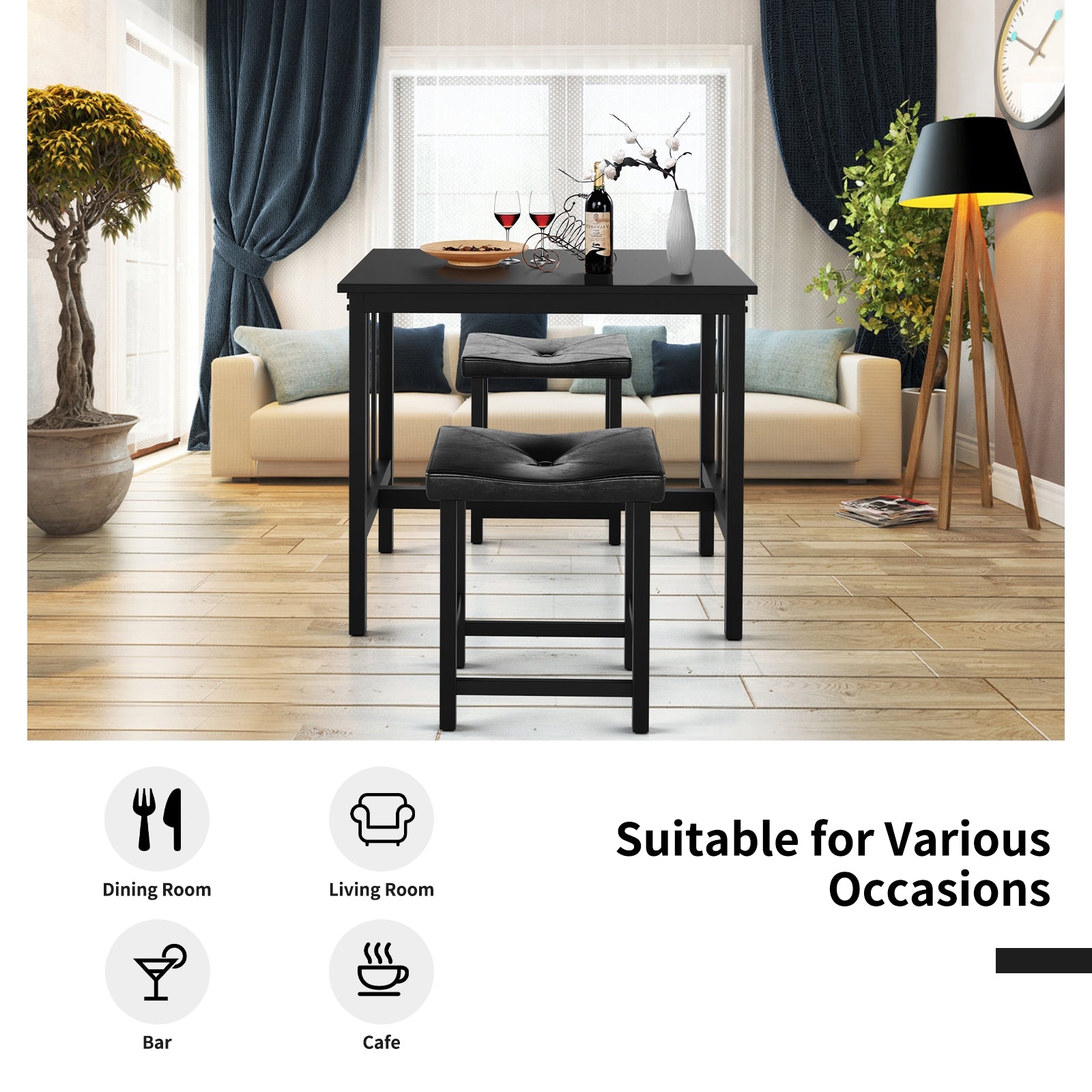 3 Pieces Modern Counter Height Dining SetÂ