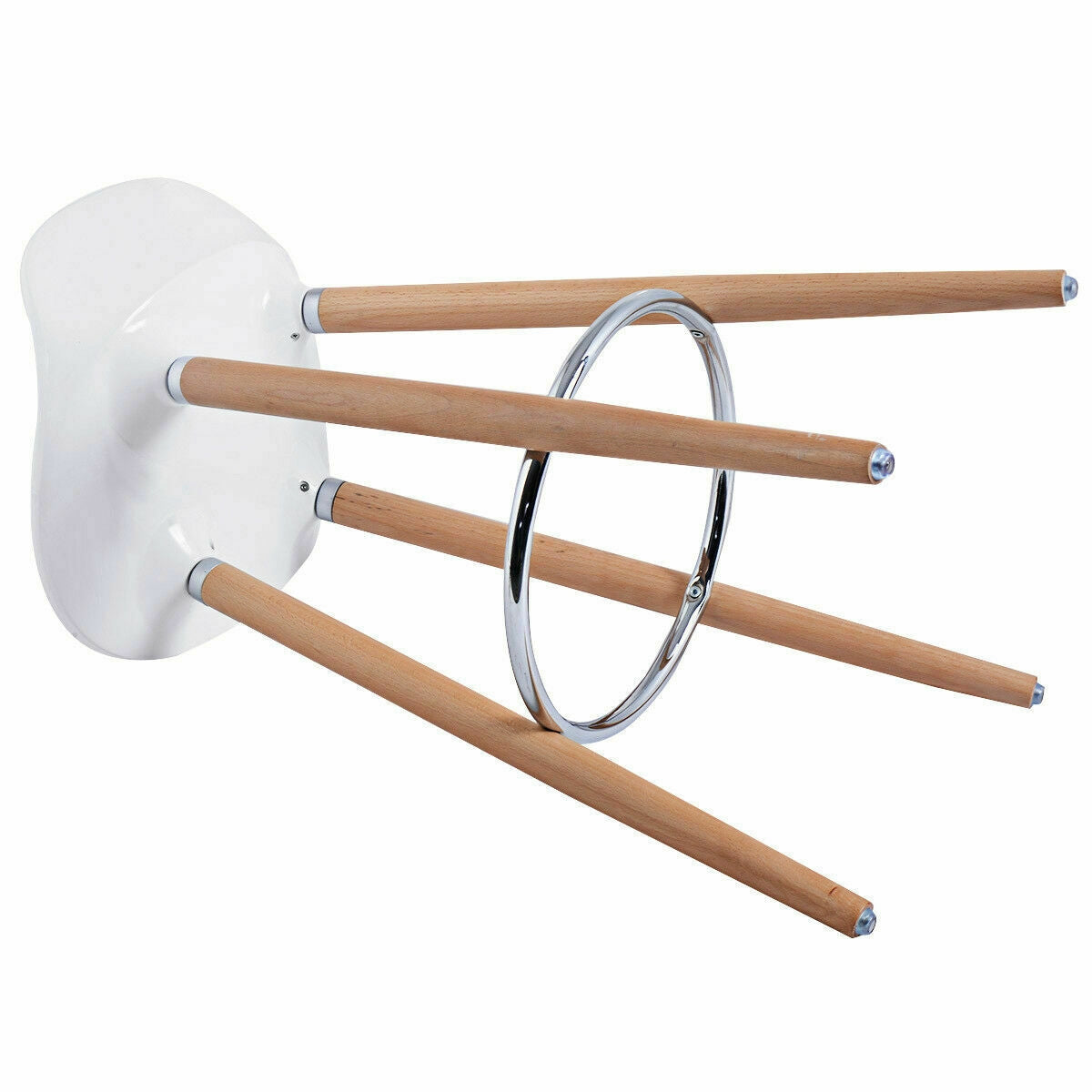 Set of 2 ABS Bar Stools with Wooden LegsÂ