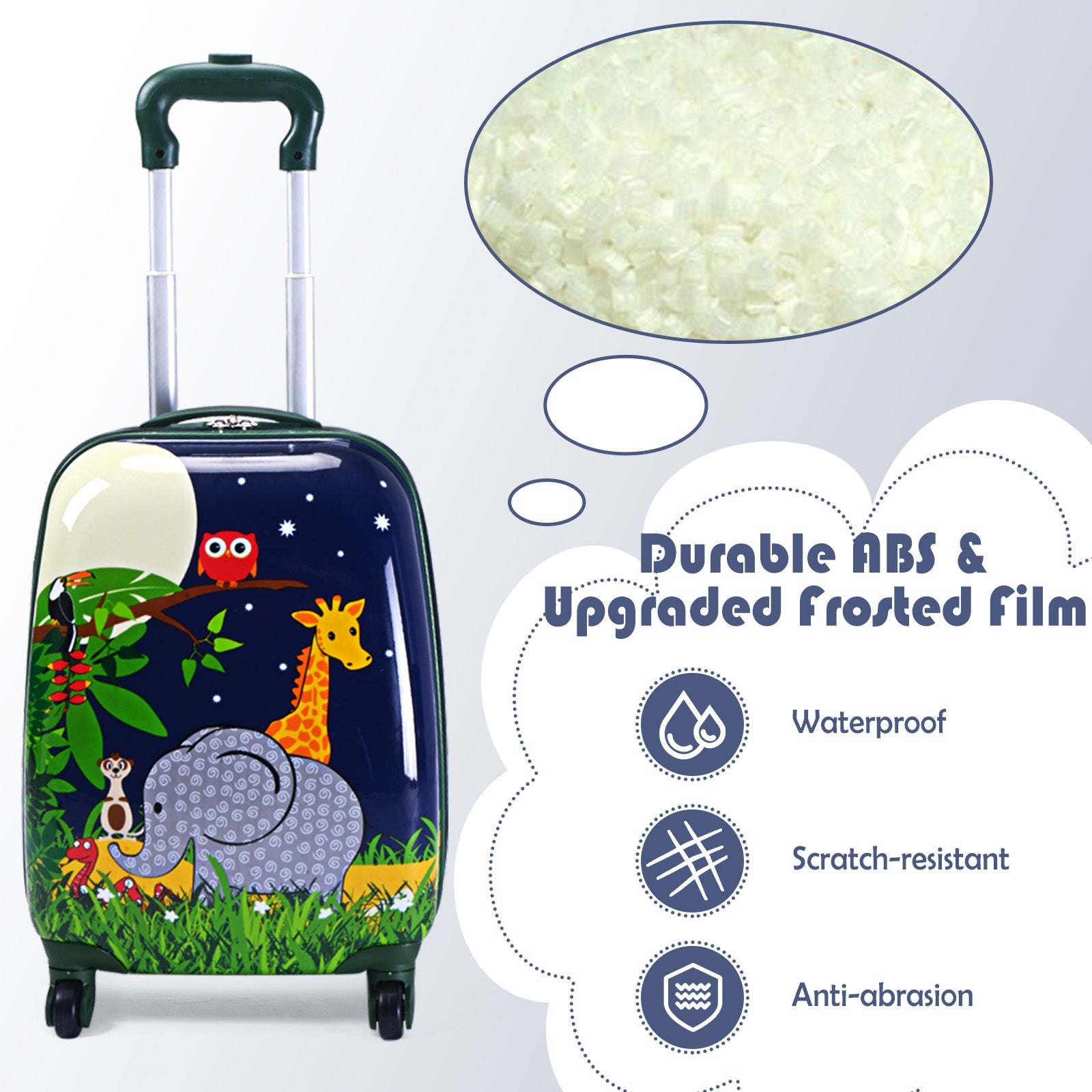 2 Pieces 12 Inch and 16 Inch Kids Carry on Suitcase Rolling Backpack School Luggage SetÂ