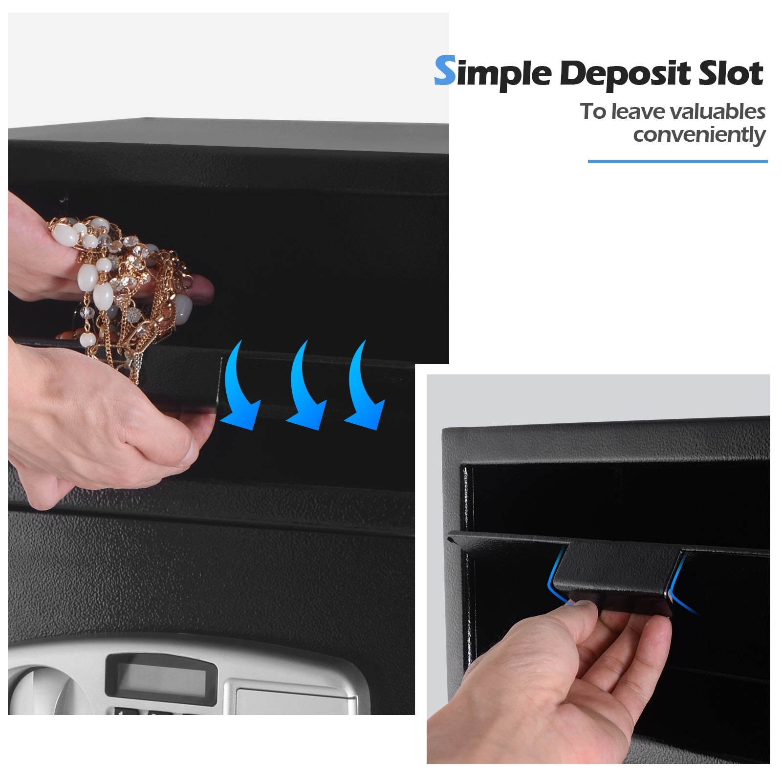 Digital Deposit Safe Box Depository with Front Drop for Jewelry and CashÂ
