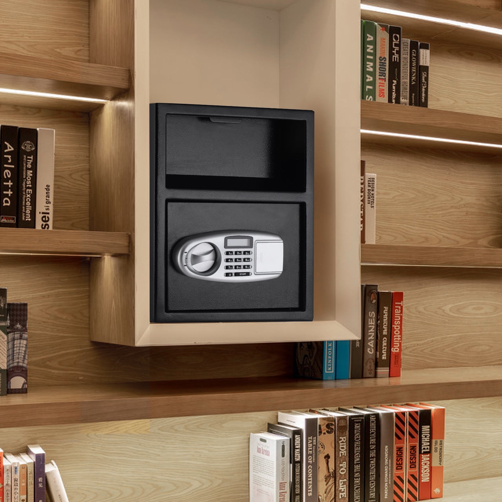 Digital Deposit Safe Box Depository with Front Drop for Jewelry and CashÂ