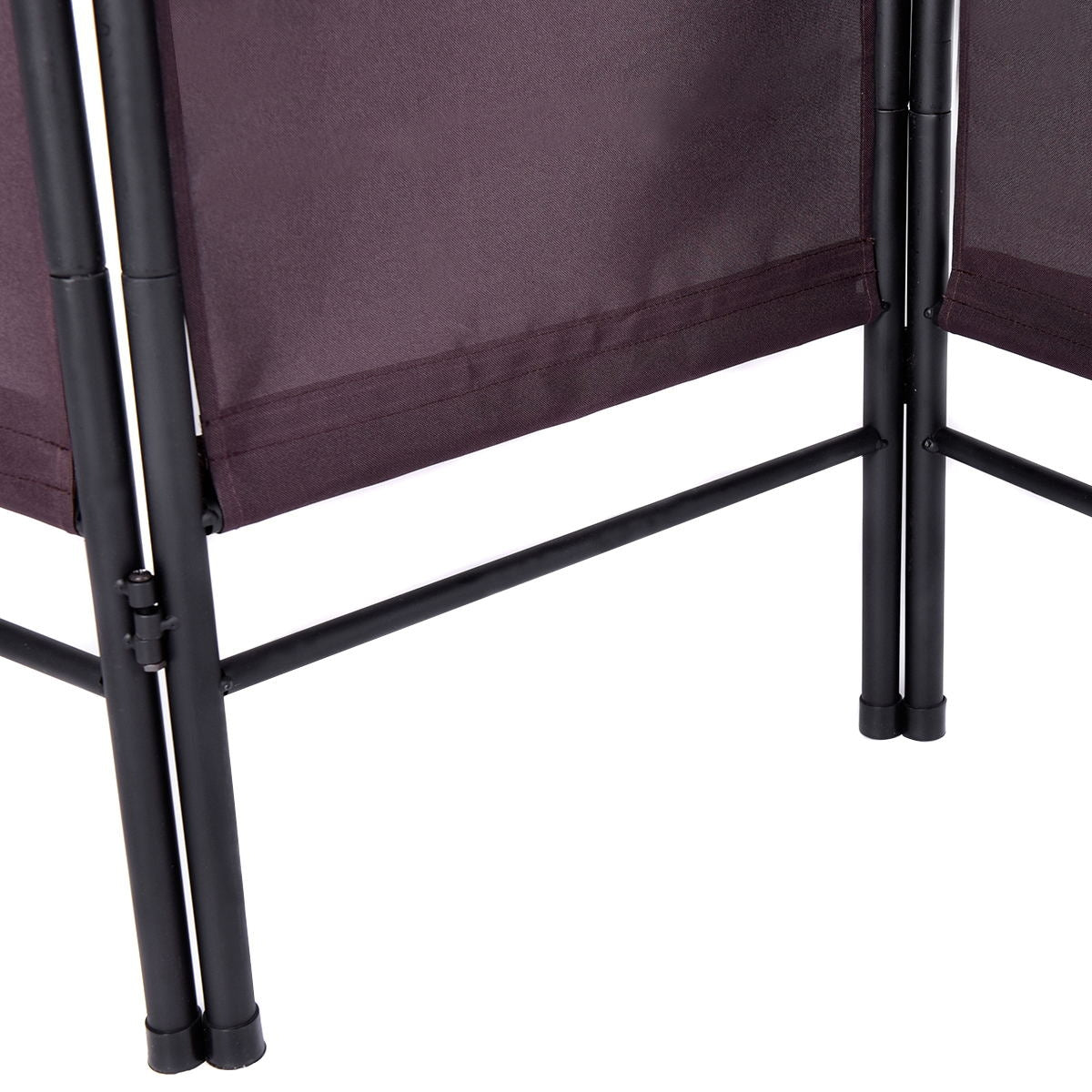 4 Panels Metal Frame Room Private Folding Screen-BrownÂ