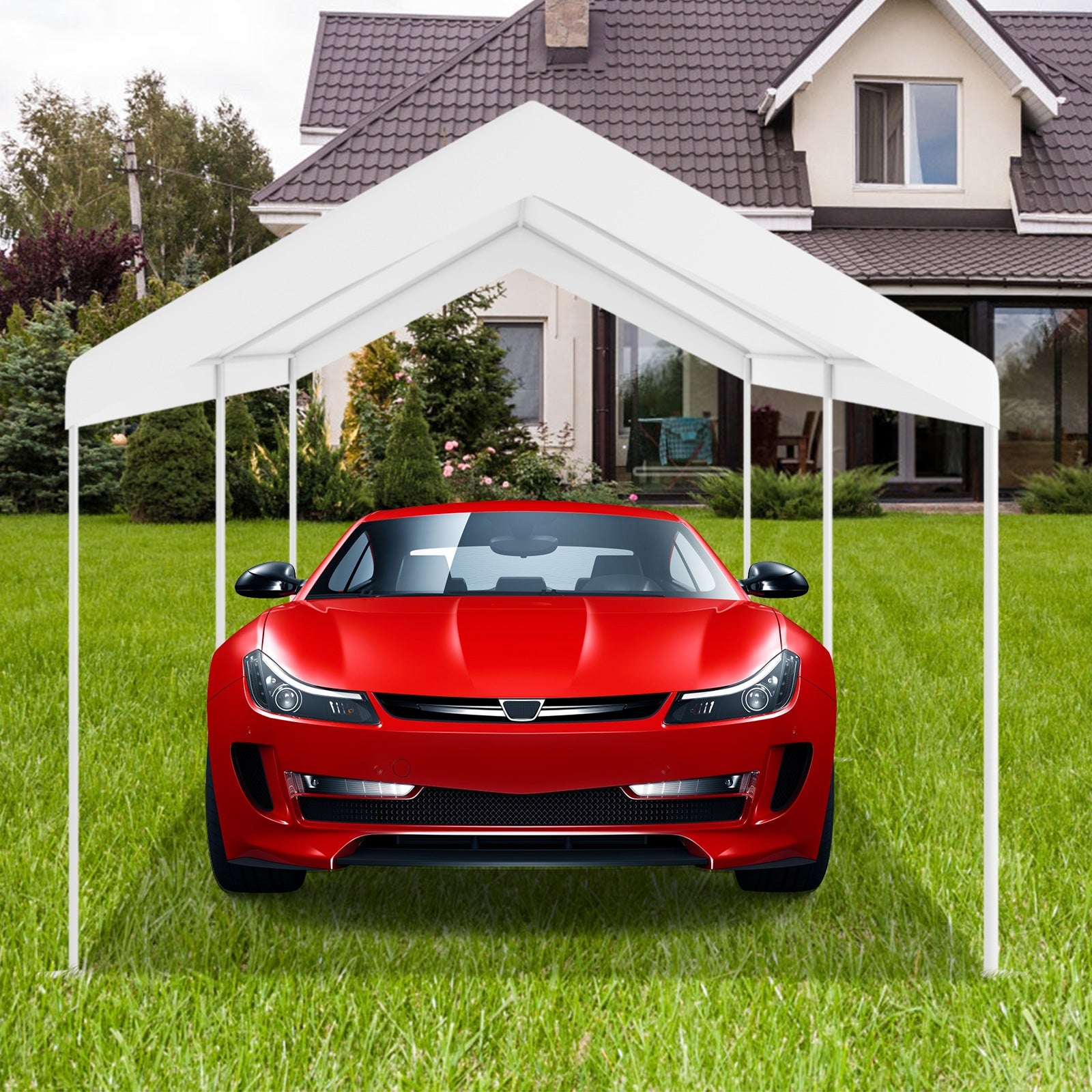 10 x 20 Feet Steel Frame Portable Car Canopy ShelterÂ