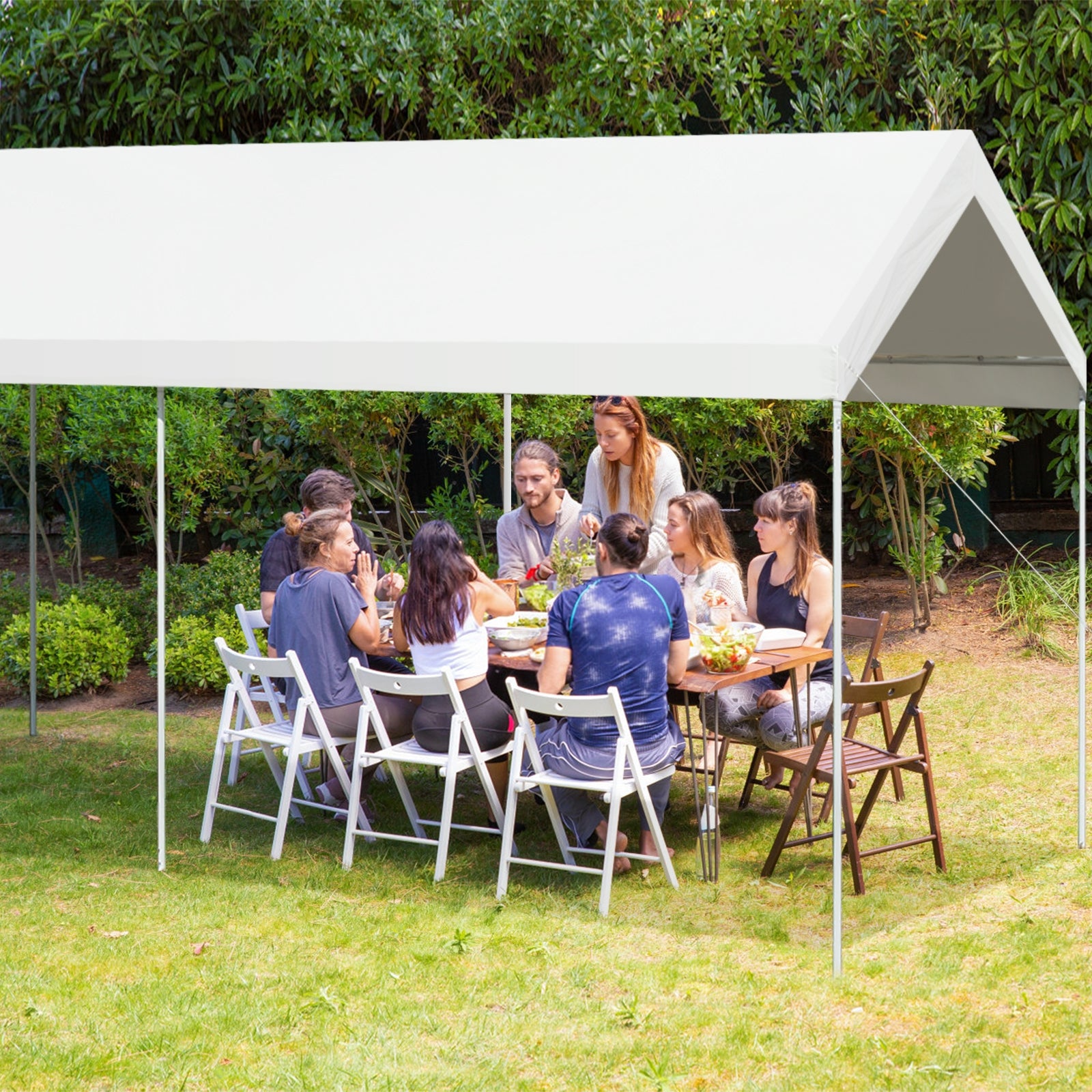 10 x 20 Feet Steel Frame Portable Car Canopy ShelterÂ