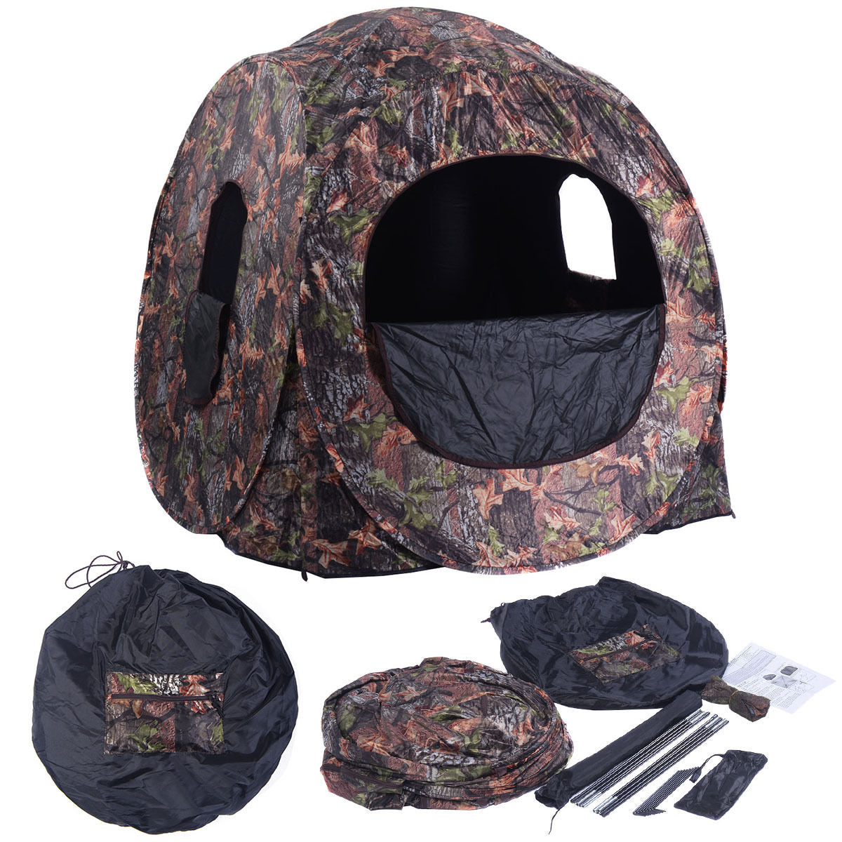 Portable Pop up Ground Camo Blind Hunting EnclosureÂ