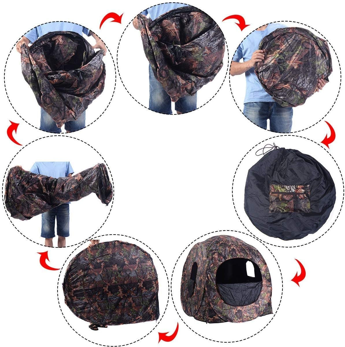 Portable Pop up Ground Camo Blind Hunting EnclosureÂ