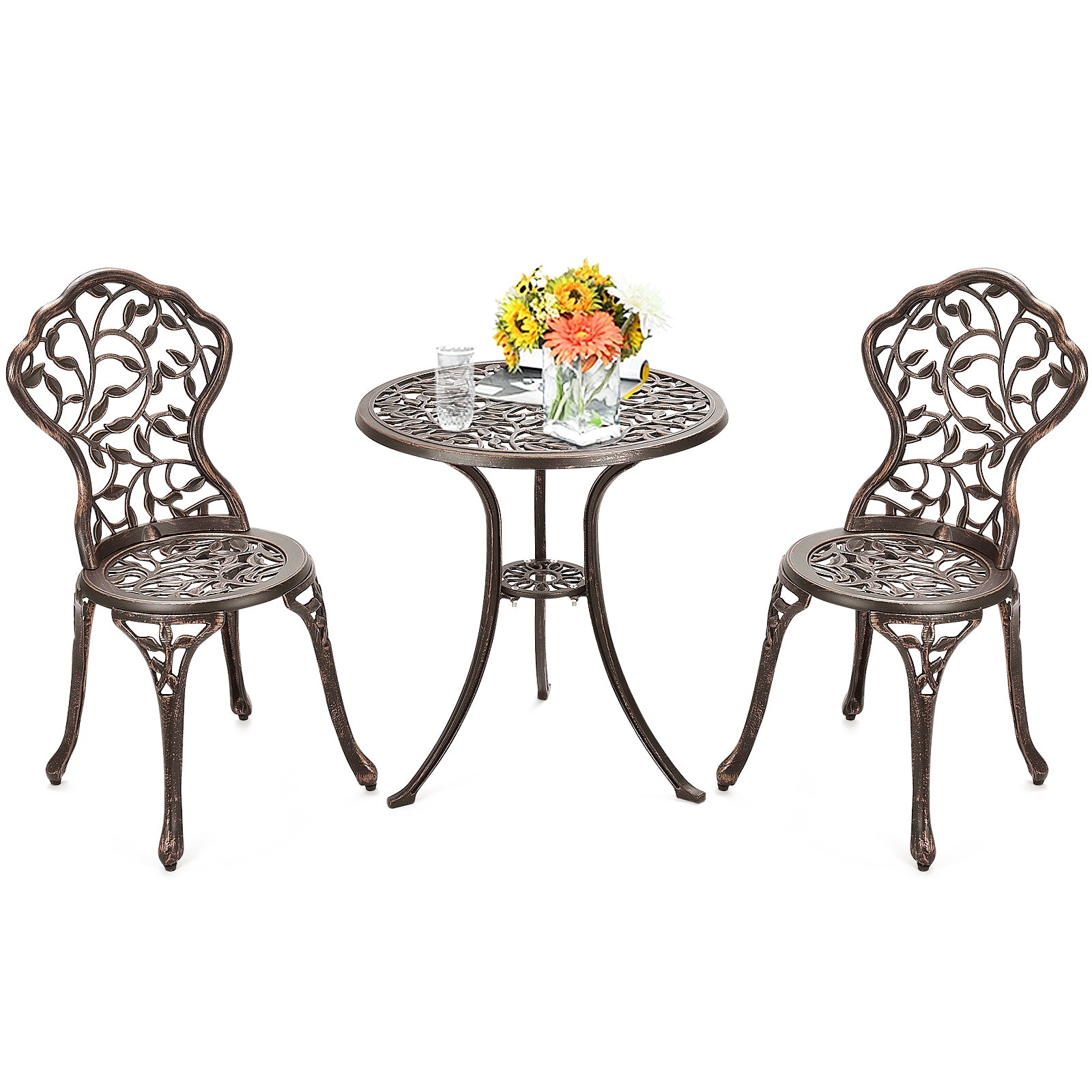 3 Pieces Cast Aluminum Bistro SetÂ