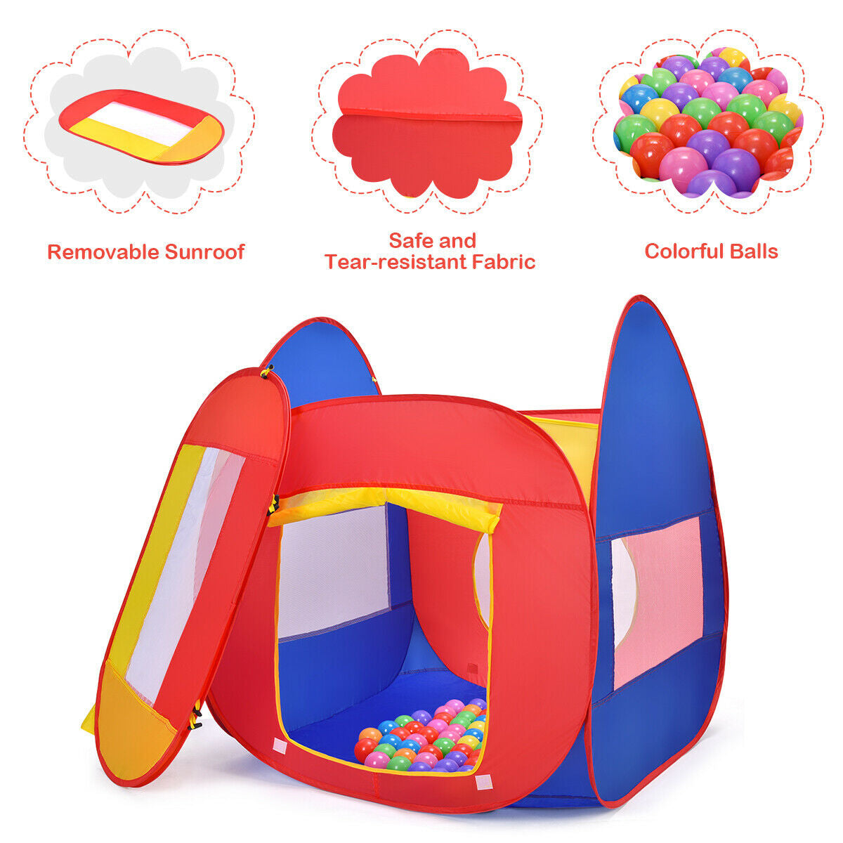 Portable Kid Play House Toy Tent with 100 BallsÂ