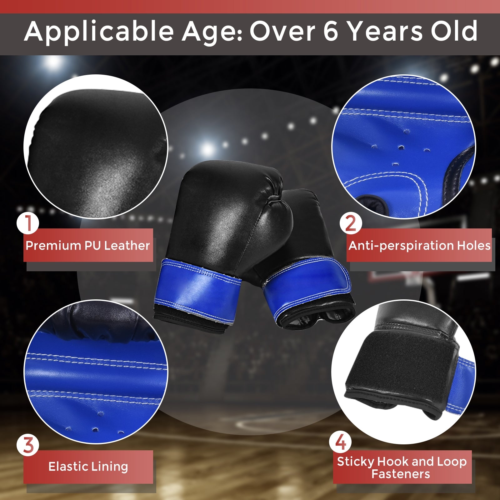 2 Feet Kids Gloves Skipping Rope Boxing SetÂ