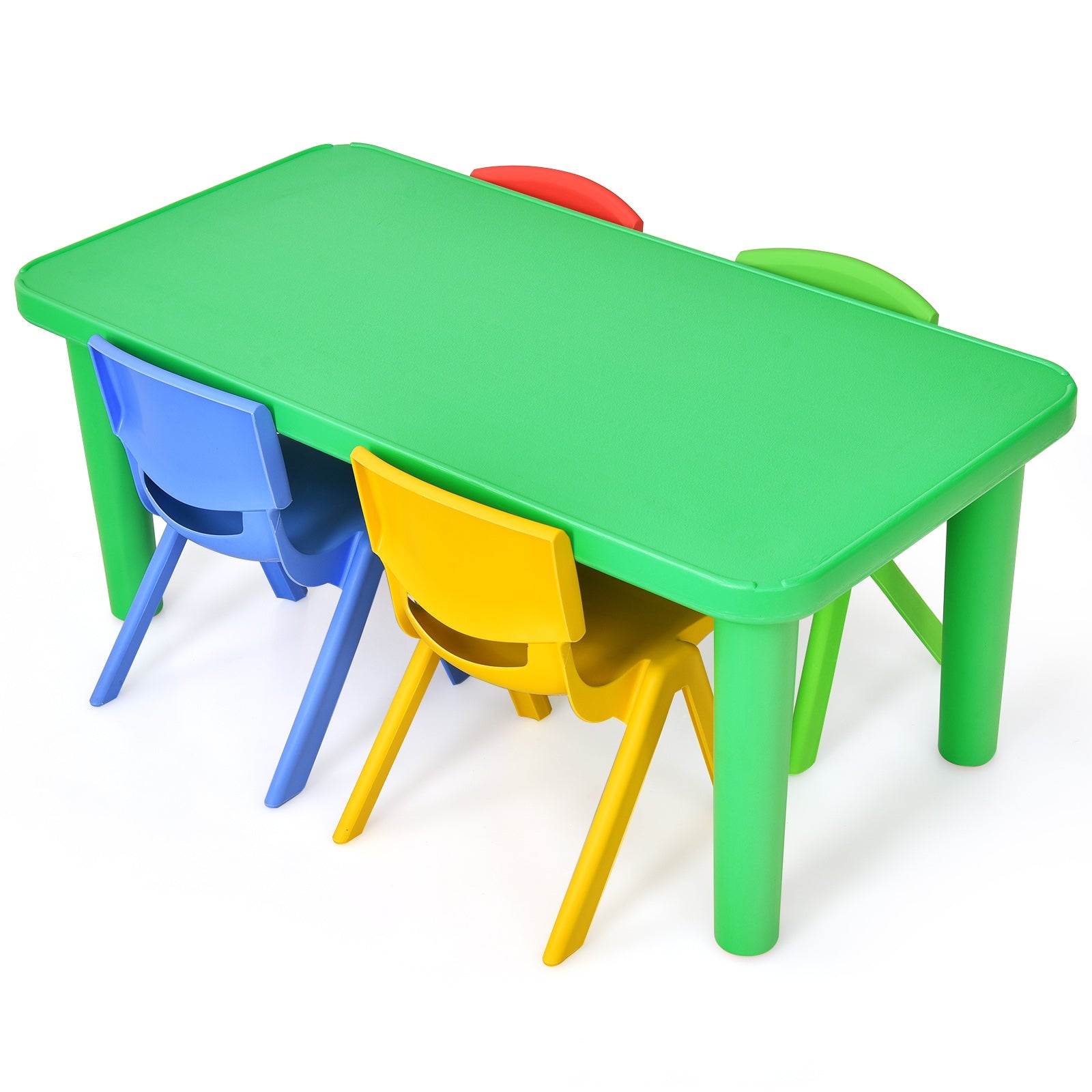 Kids Colorful Plastic Table and 4 Chairs SetÂ