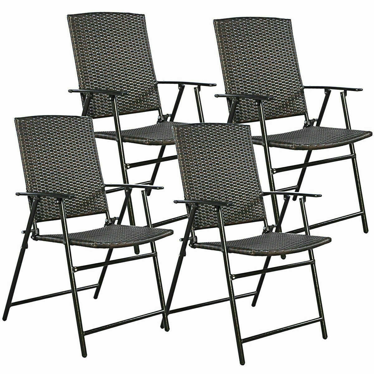 Set of 4 Rattan Folding ChairsÂ