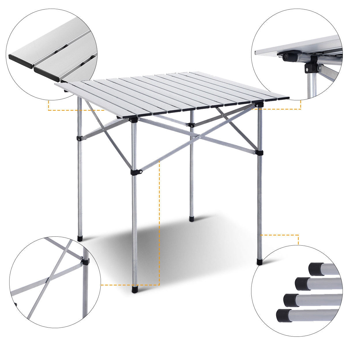 Roll Up Portable folding Camping Aluminum Picnic TableÂ