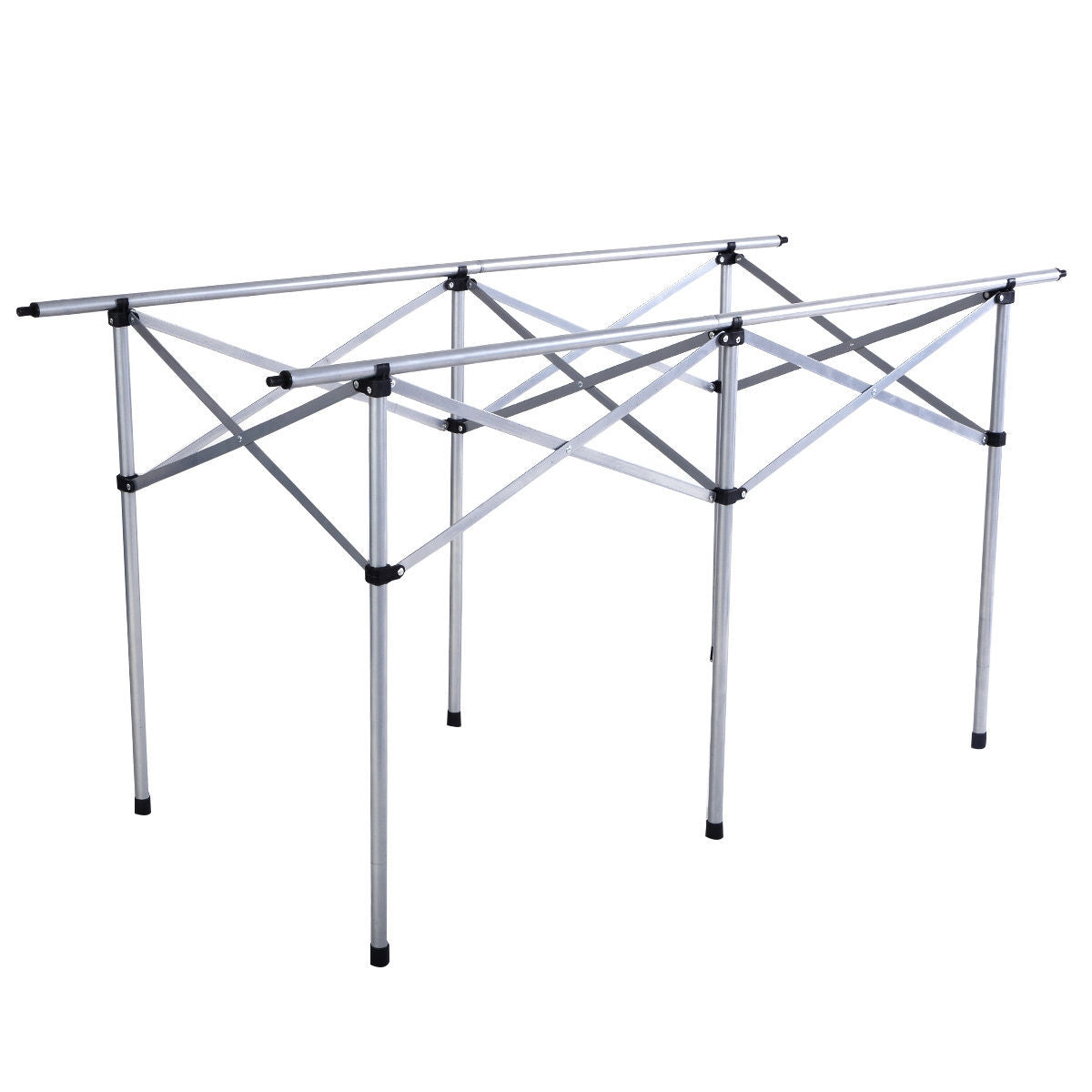 Aluminum Roll Up Folding Camping Rectangle Picnic TableÂ