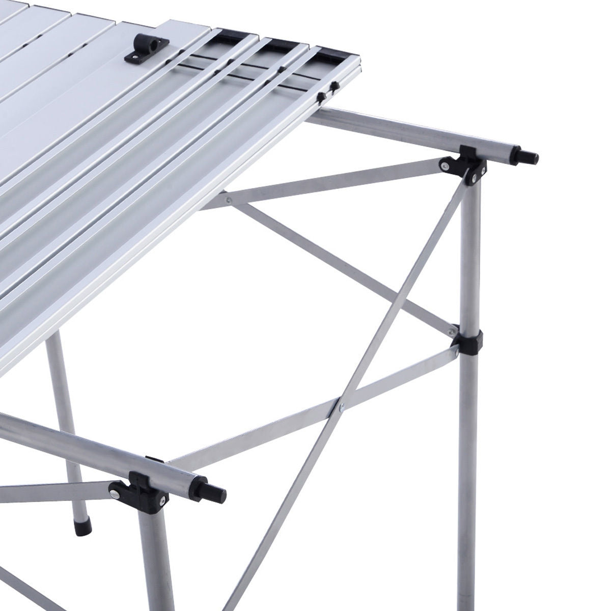 Aluminum Roll Up Folding Camping Rectangle Picnic TableÂ