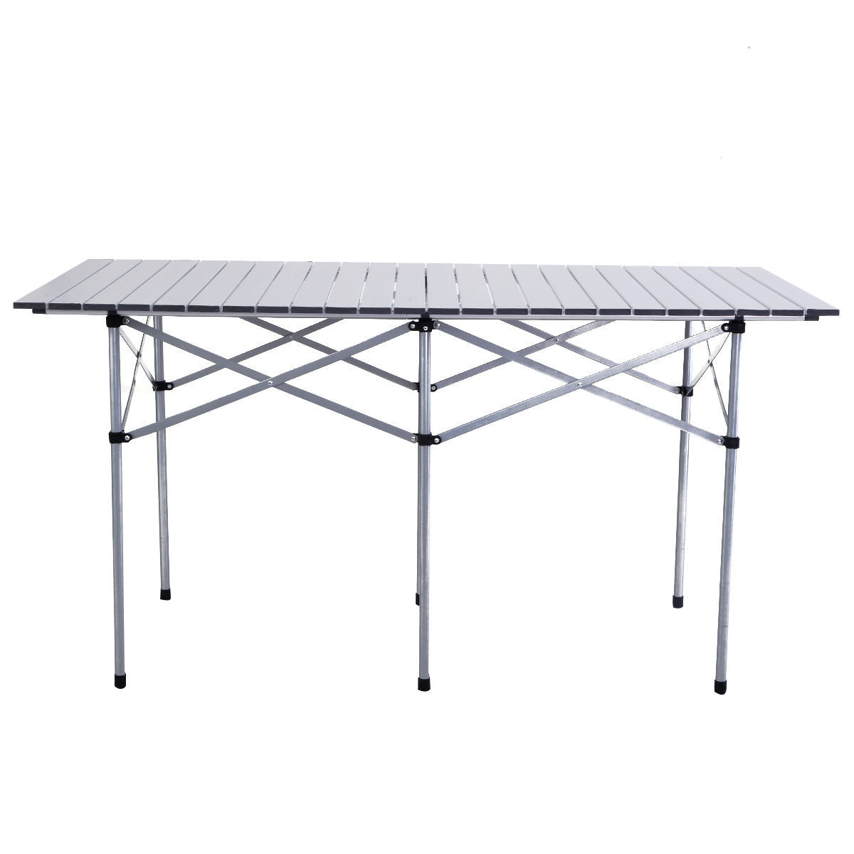 Aluminum Roll Up Folding Camping Rectangle Picnic TableÂ
