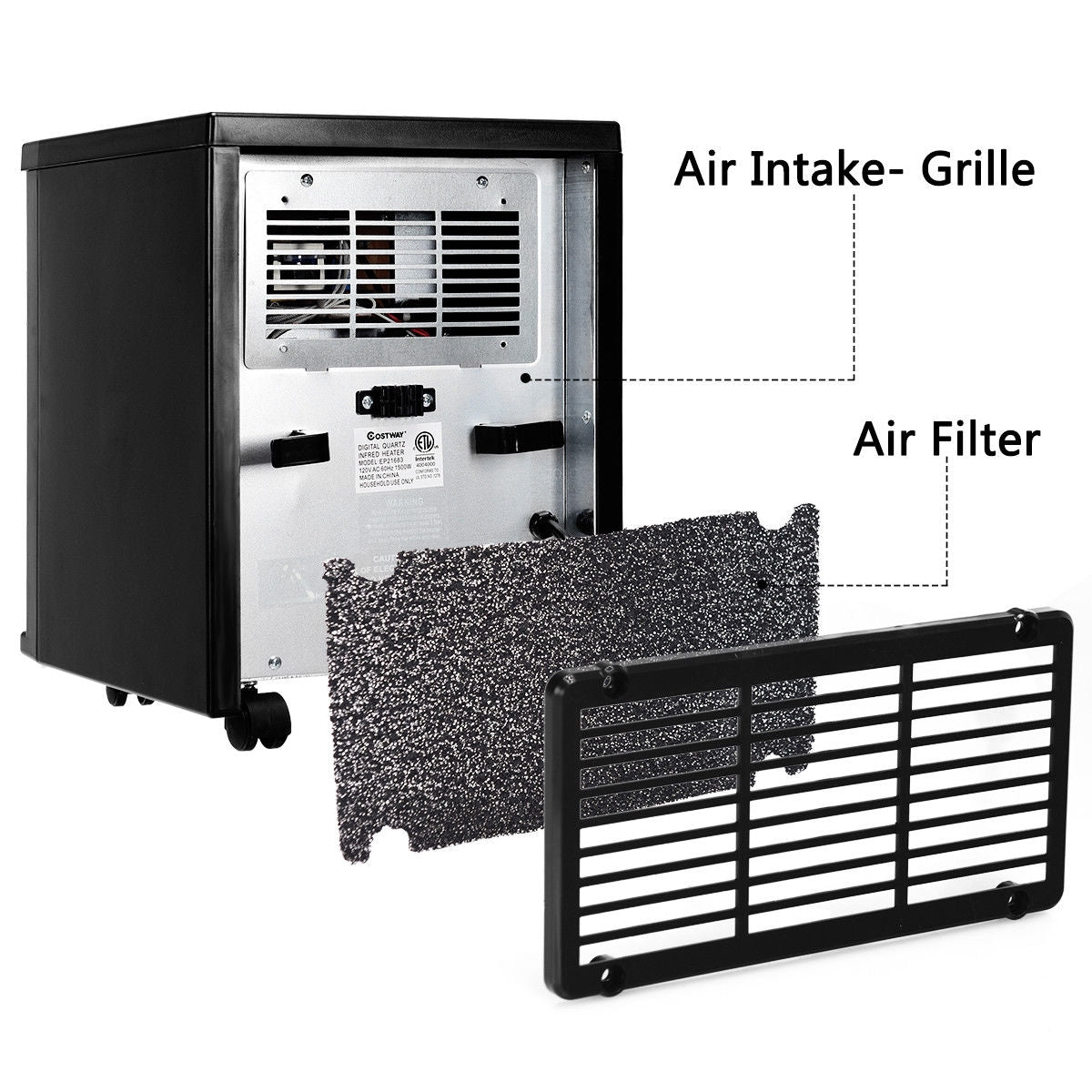 1500 W Electric Portable Remote Infrared HeaterÂ