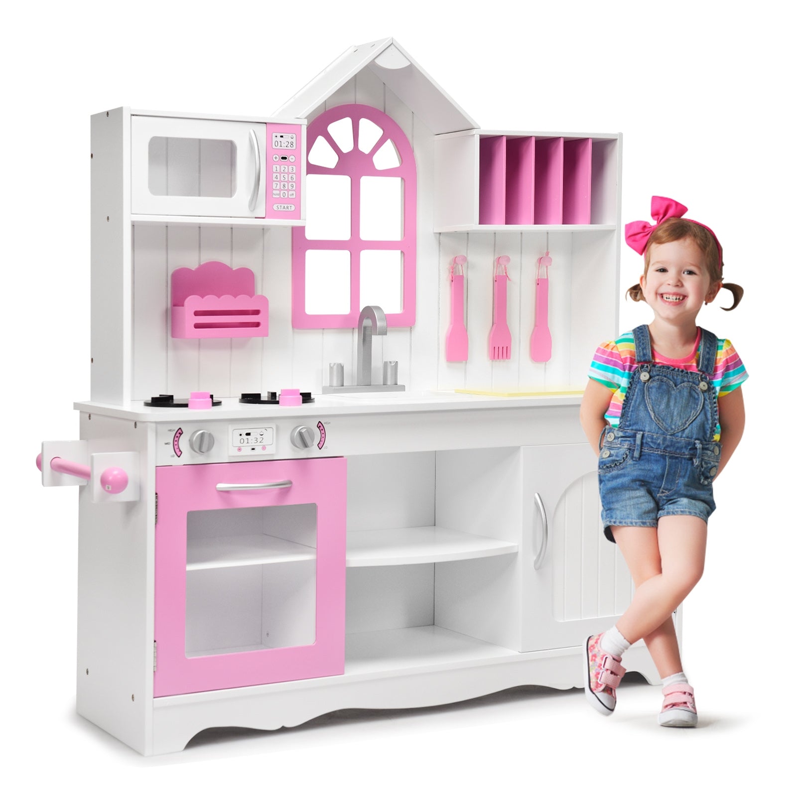 Wood Toy Kitchen Kids Cooking Pretend Play SetÂ