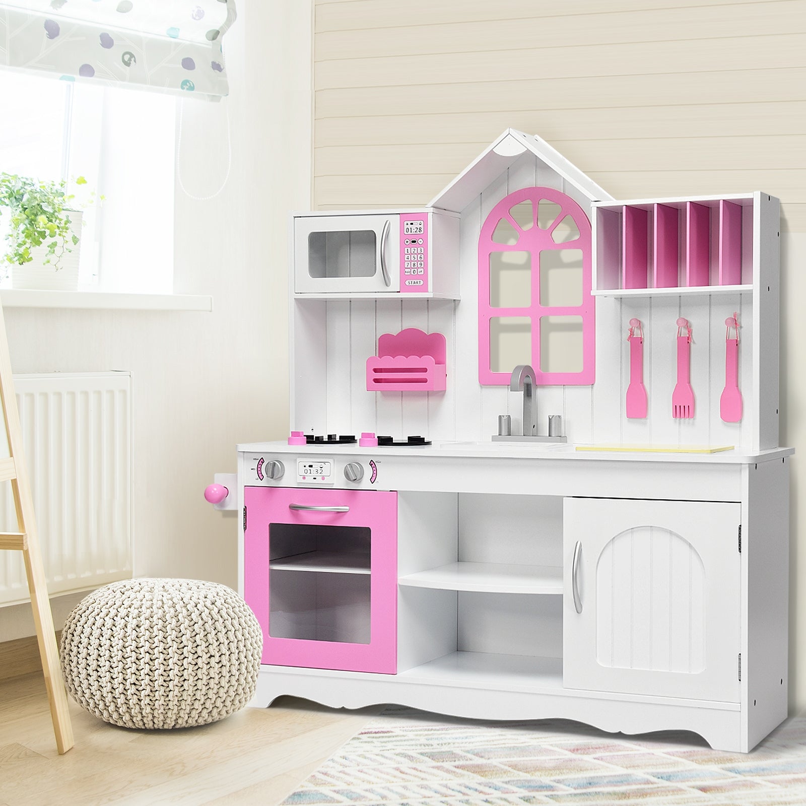 Wood Toy Kitchen Kids Cooking Pretend Play SetÂ