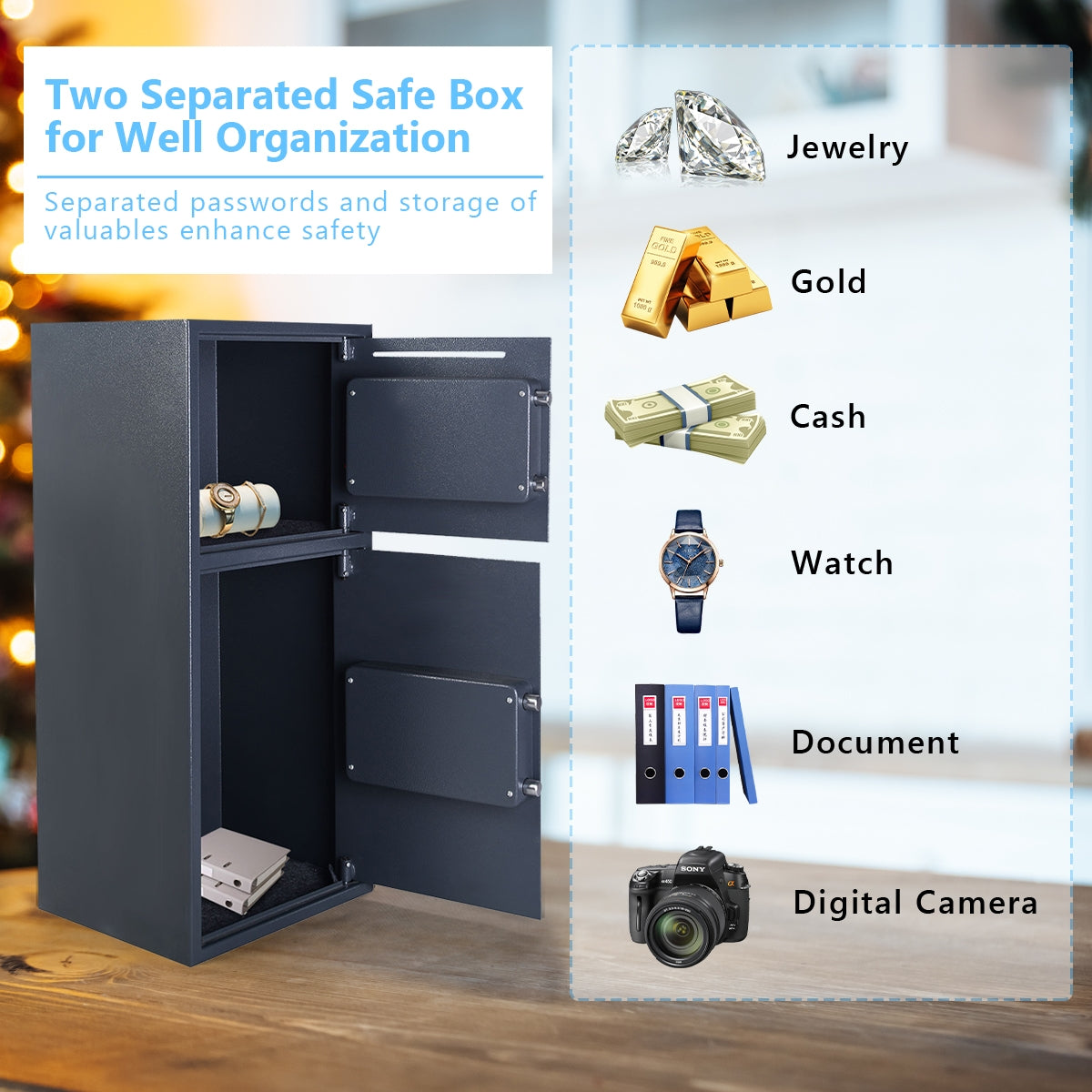 Digital Safe Box with 2 DoorsÂ