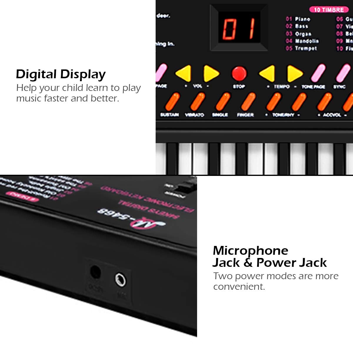 54 Keys Kids Electronic Music PianoÂ