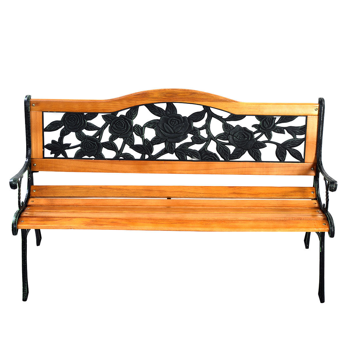 Outdoor Cast Iron Patio Bench RoseÂ