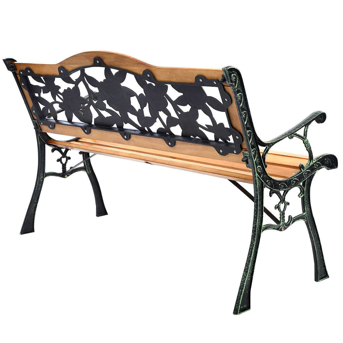 Outdoor Cast Iron Patio Bench RoseÂ