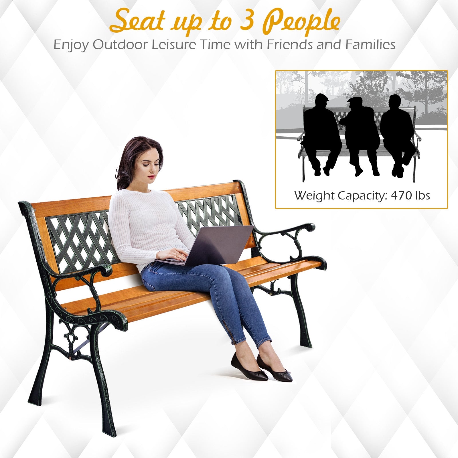 Outdoor Cast Iron Patio BenchÂ