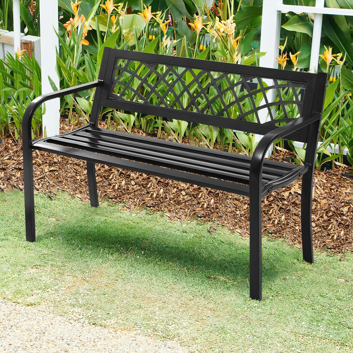 Bench Deck with Steel Frame for outdoorÂ