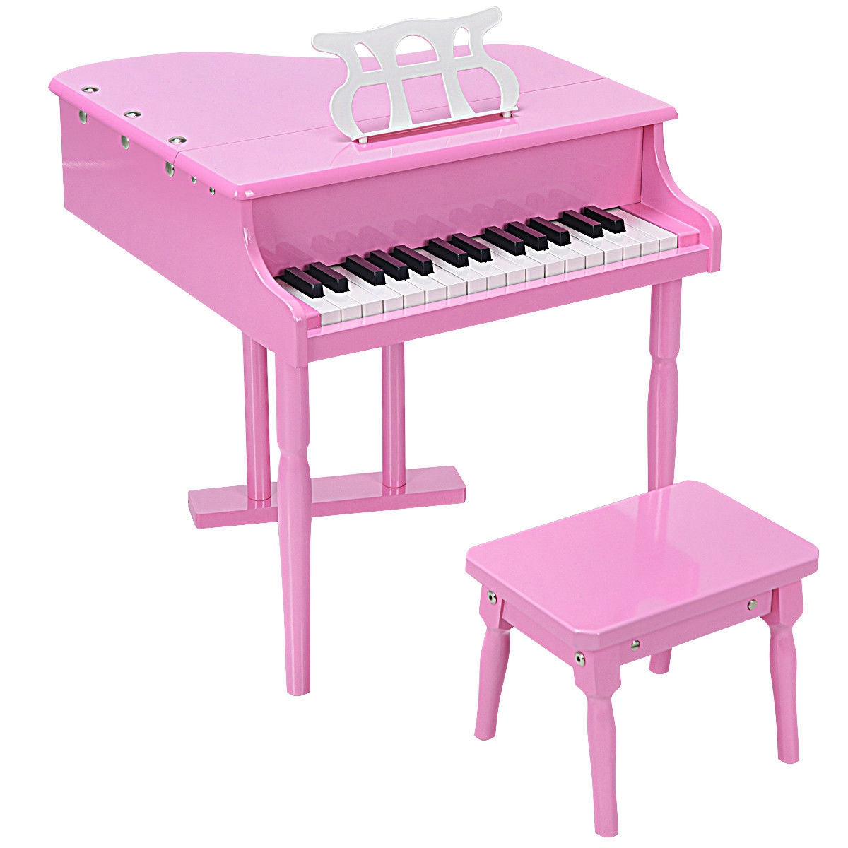 Musical Instrument Toy 30-Key Children Mini Grand Piano with Bench-PinkÂ