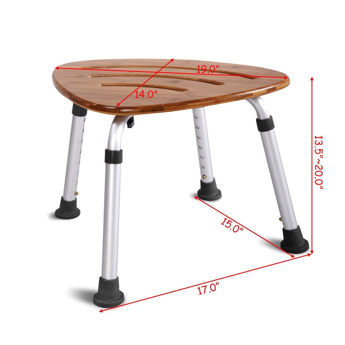 Fanshaped Bamboo Bath Seat Shower ChairÂ