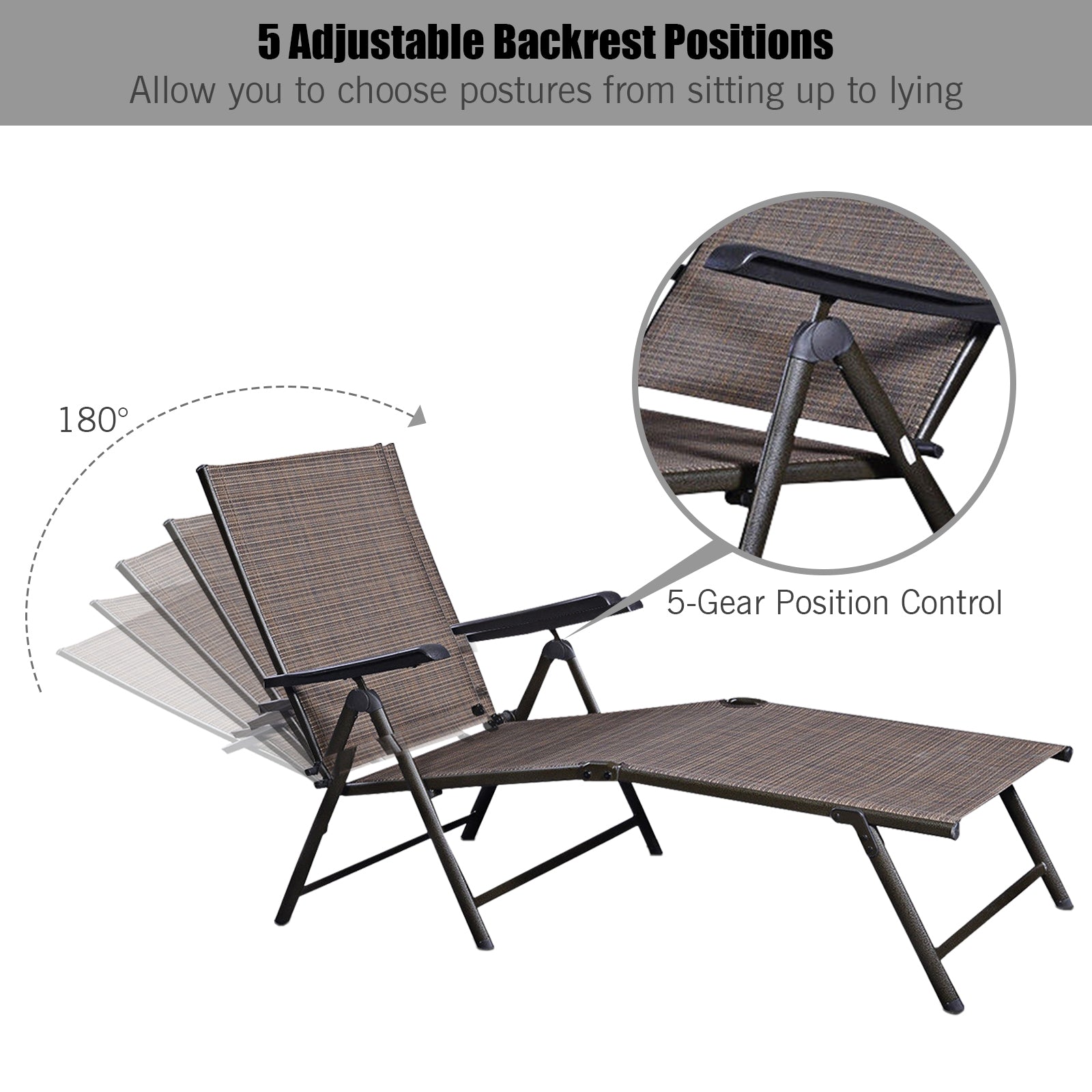Adjustable outdoor patio pool chaise loungeÂ