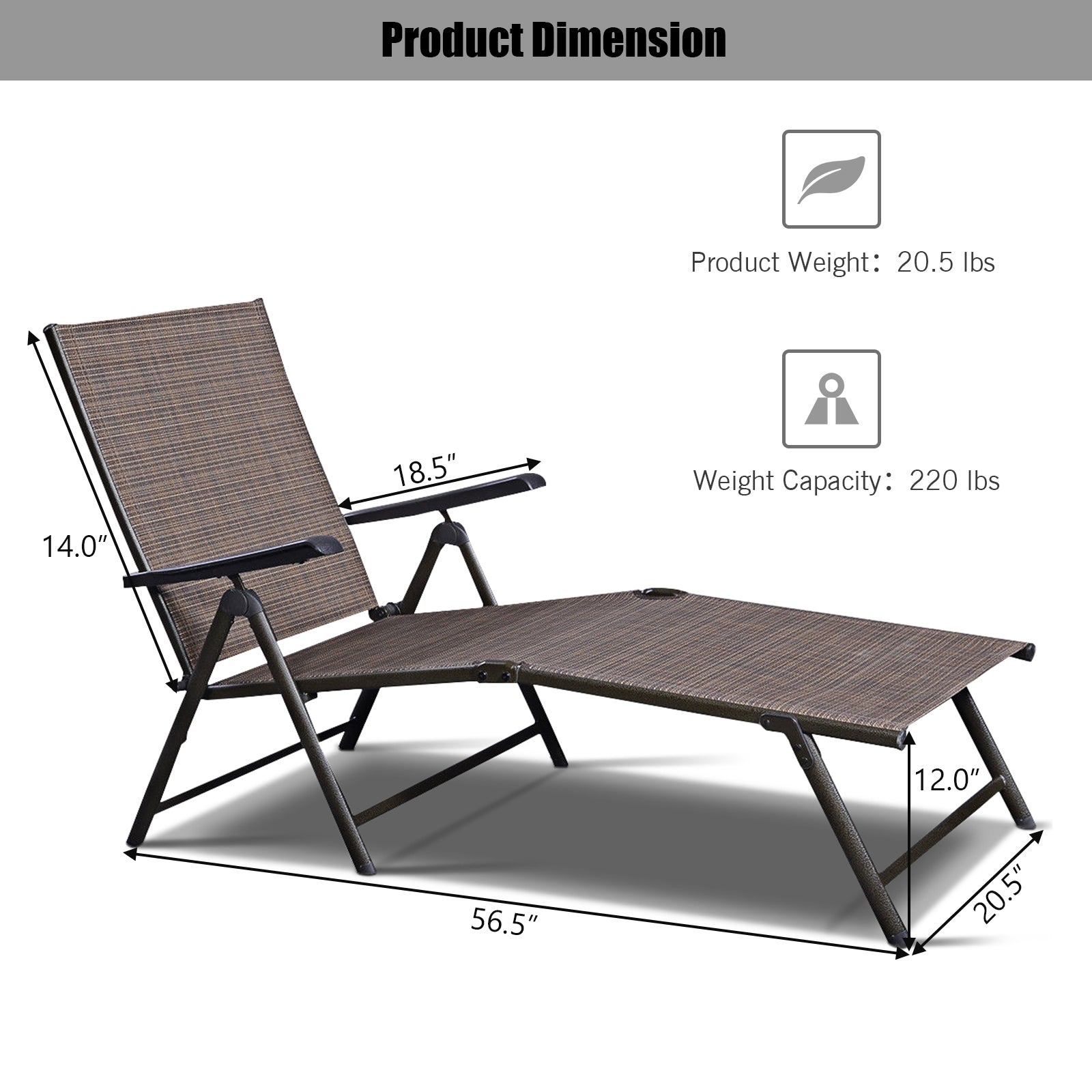 Adjustable outdoor patio pool chaise loungeÂ