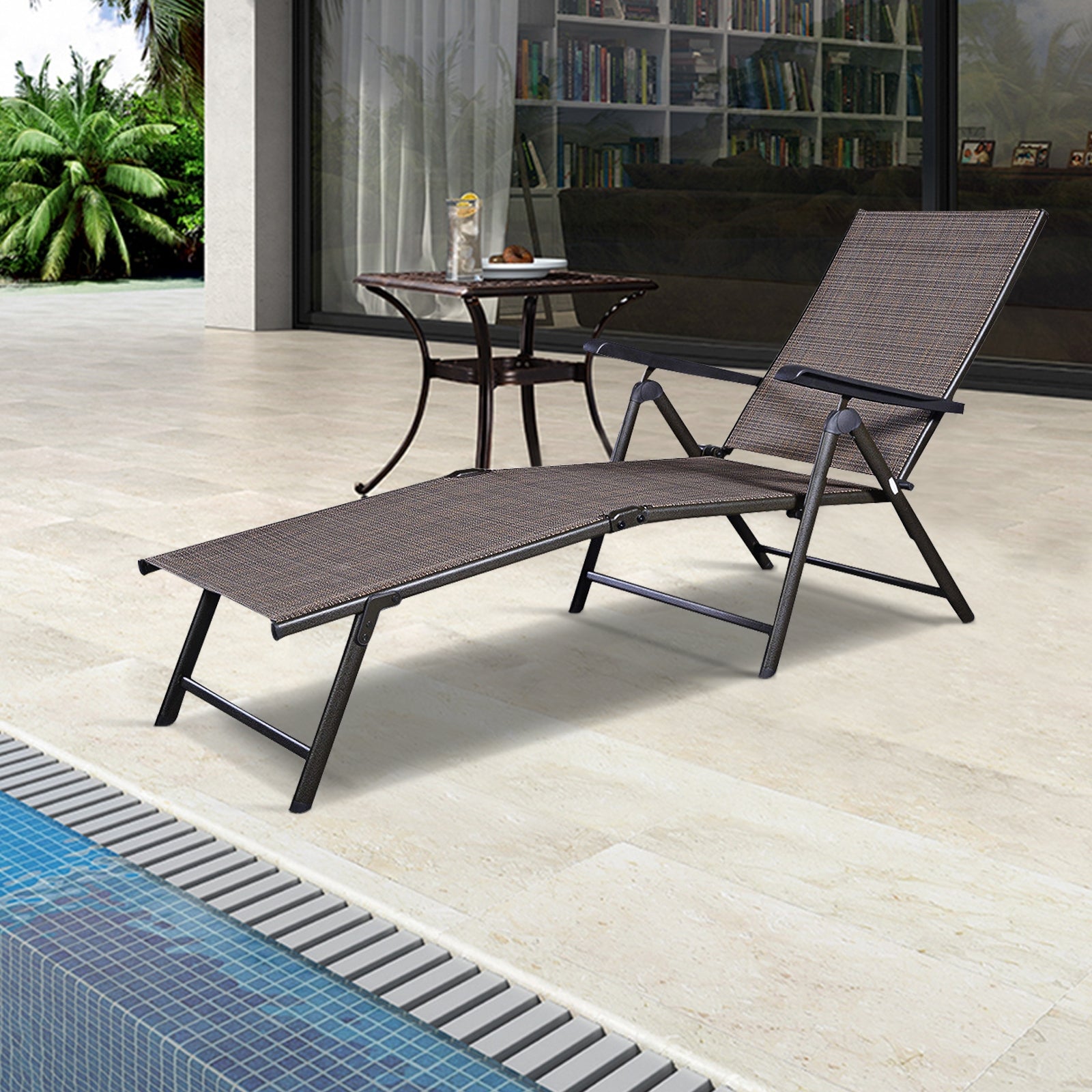 Adjustable outdoor patio pool chaise loungeÂ