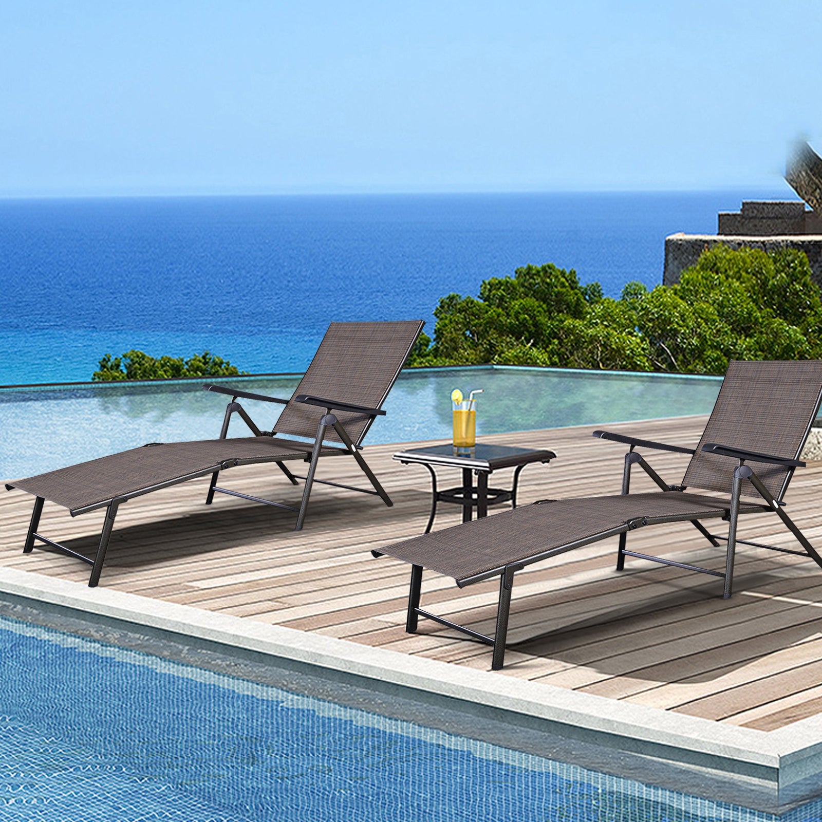 Adjustable outdoor patio pool chaise loungeÂ