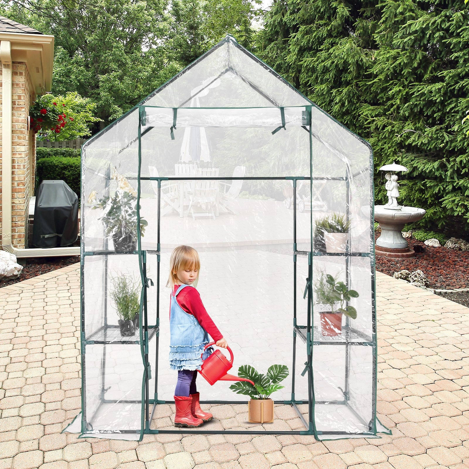 Portable Outdoor 4 Shelves GreenhouseÂ